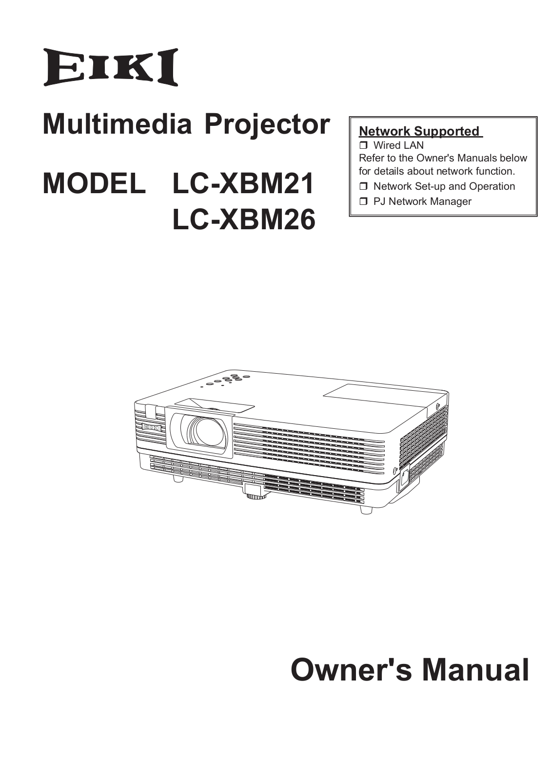 EIKI LC-XBM21, LC-XBM26, LC-XBM26W User Manual