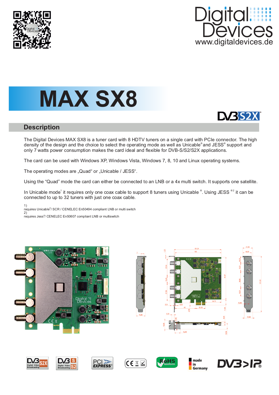 Digital Devices MAX SX8 User Manual