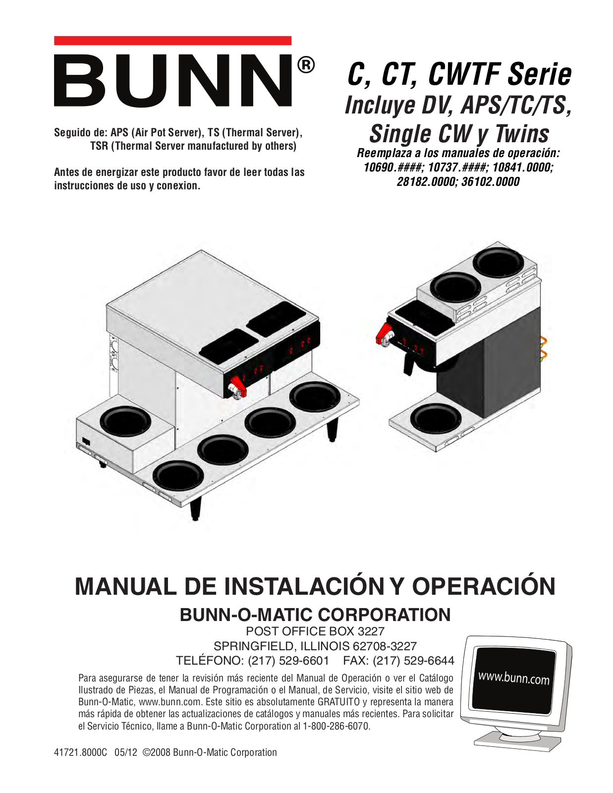 Bunn-O-Matic 230010040, 230010000 Installation Manual