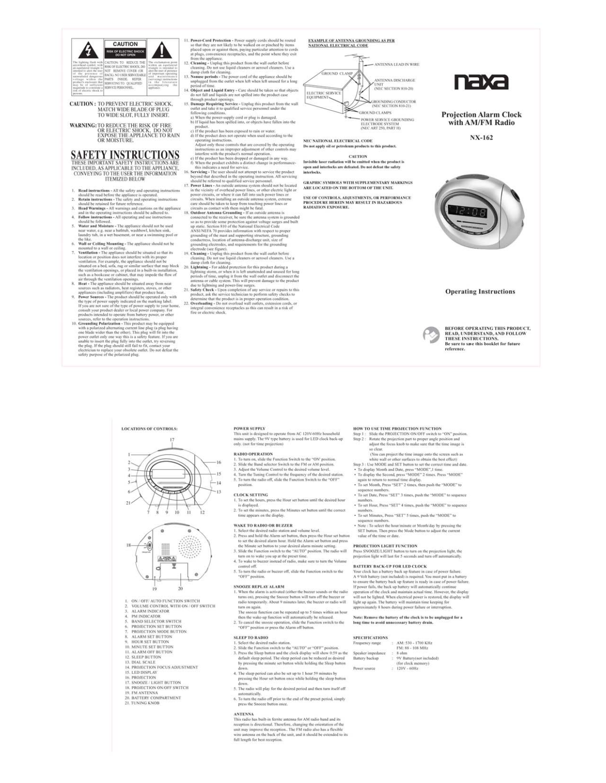 Naxa NX-162 User Manual