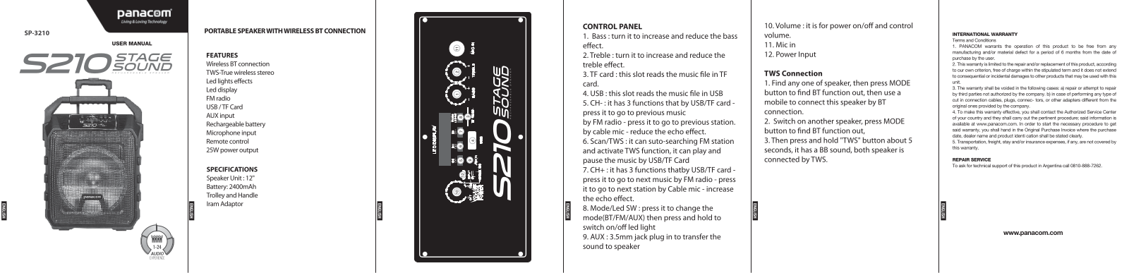 Stage Sound S210 User guide