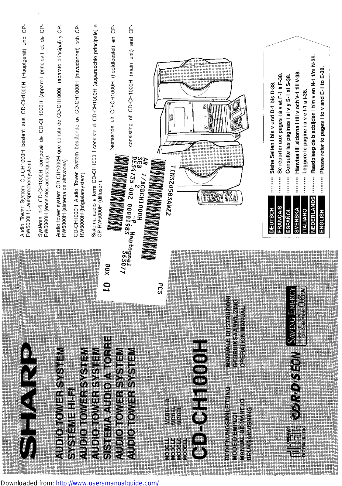 SHARP CD-CH1000 User Manual