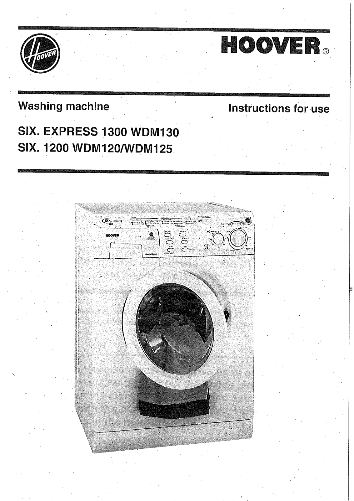 Hoover WDM130, WDM125, WDM120 User Manual