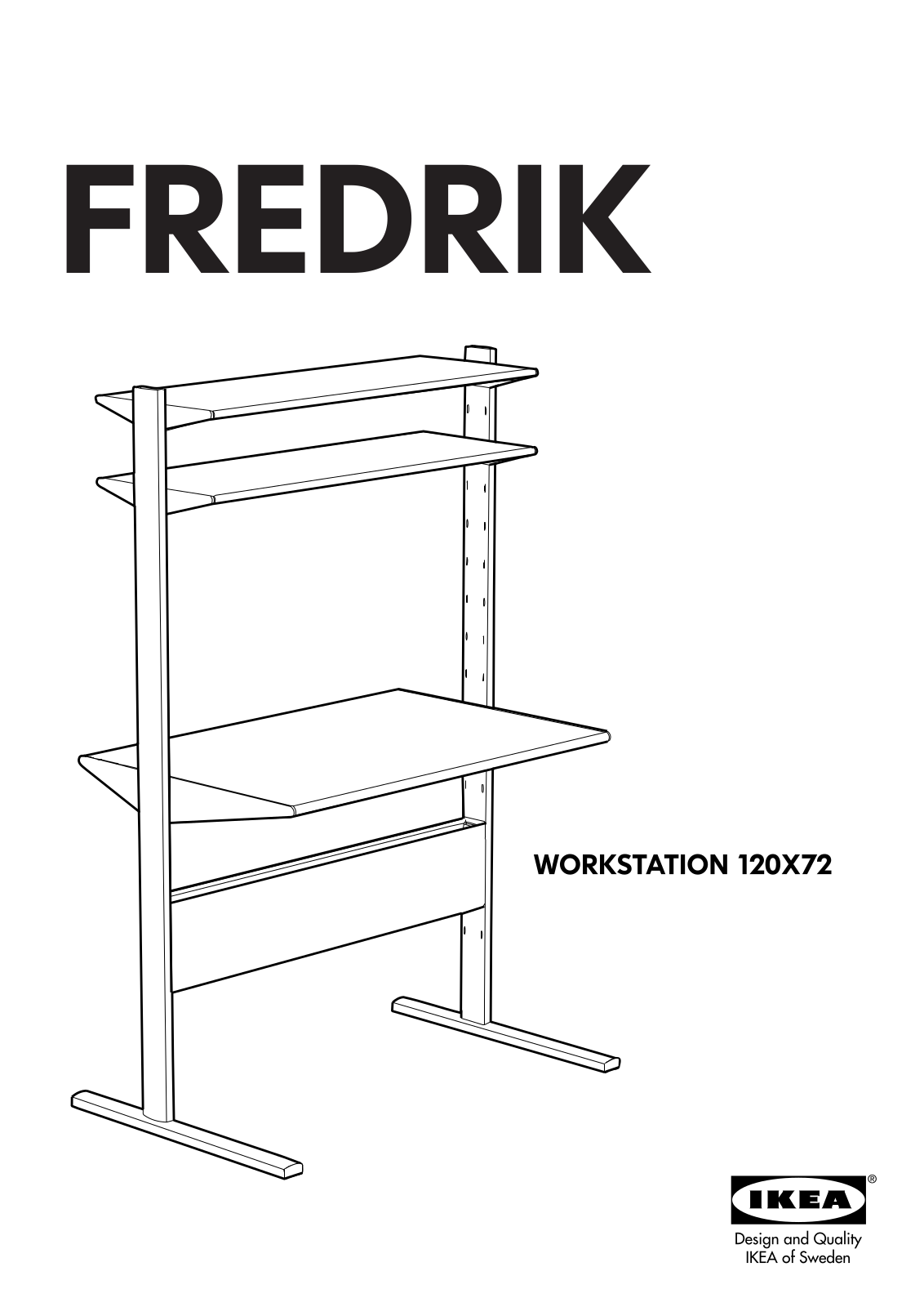 IKEA FREDRIK COMPUTER WORKSTATION 50X28 Assembly Instruction