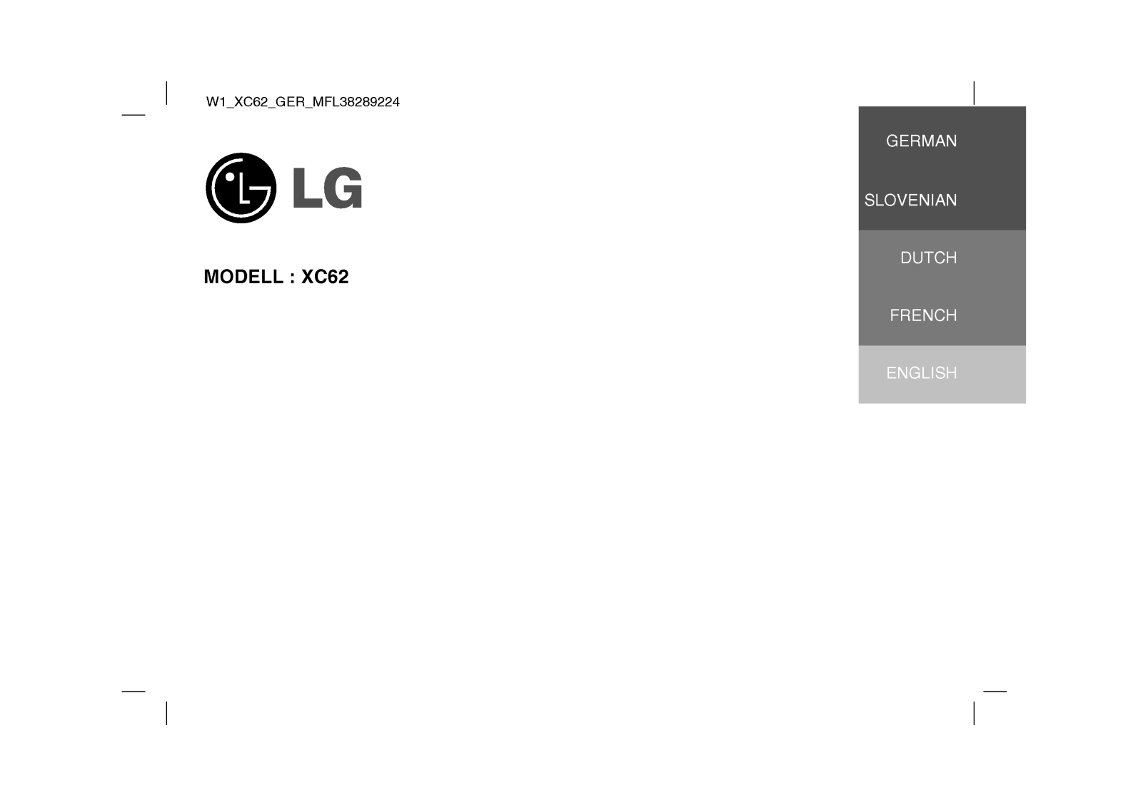 Lg XC62 User Manual