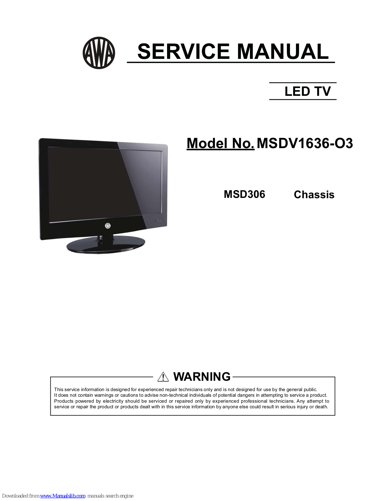 AWA MSDV1636-O3 Service Manual