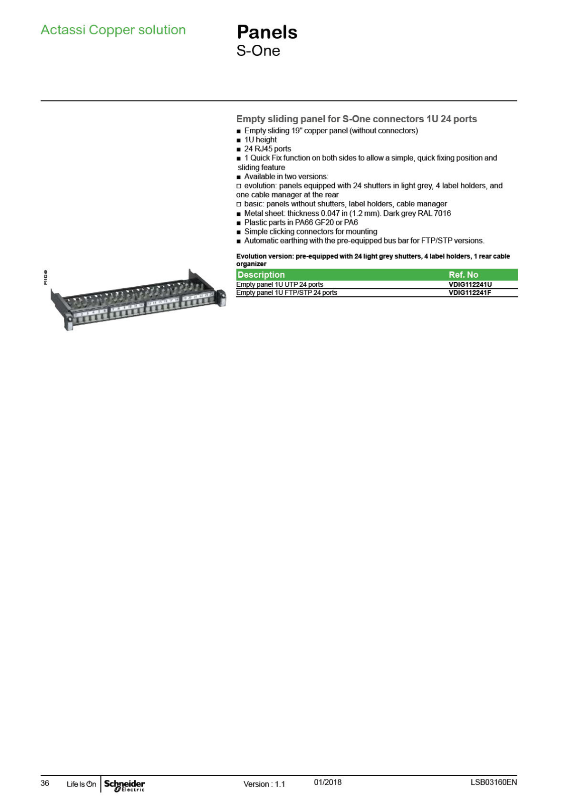 Schneider Electric VDIG112241F Catalog Page