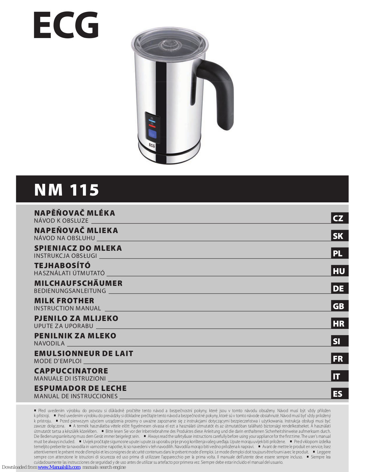 ECG NM 115 Instruction Manual