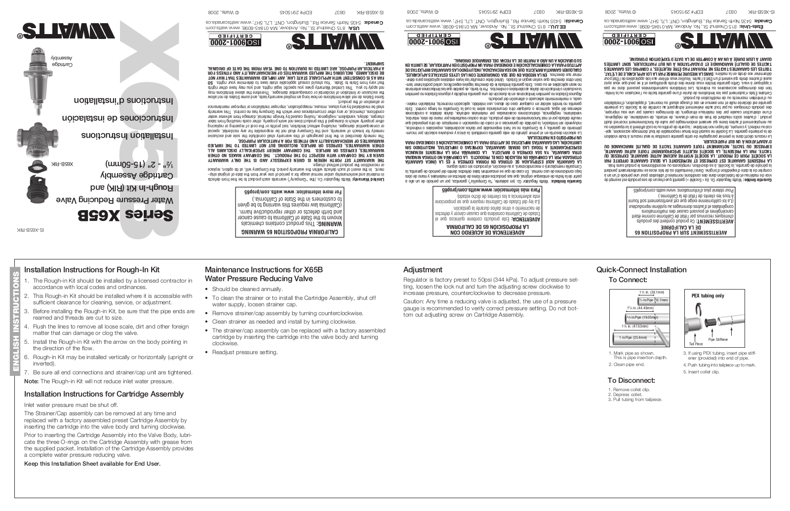 Watts LFX65B User Manual