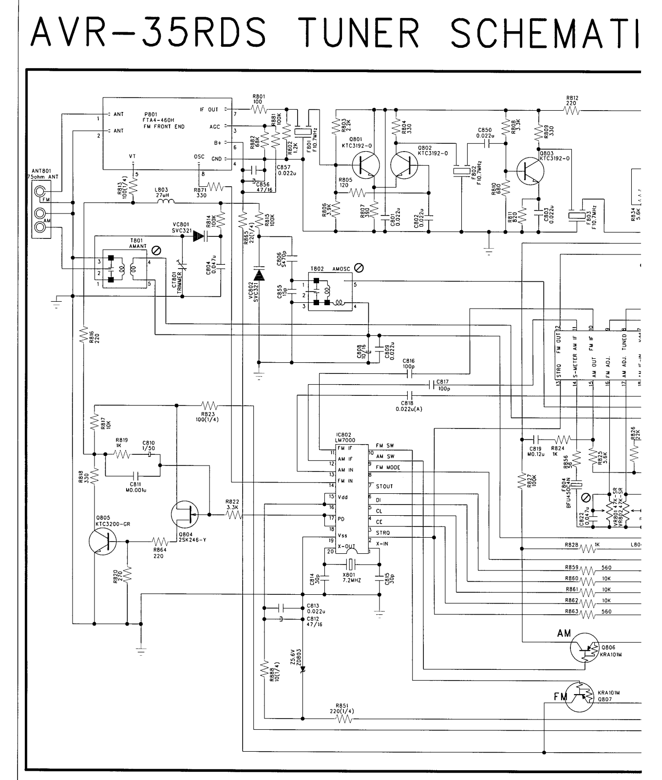 Harman Kardon AVR-35 RDS Schematic