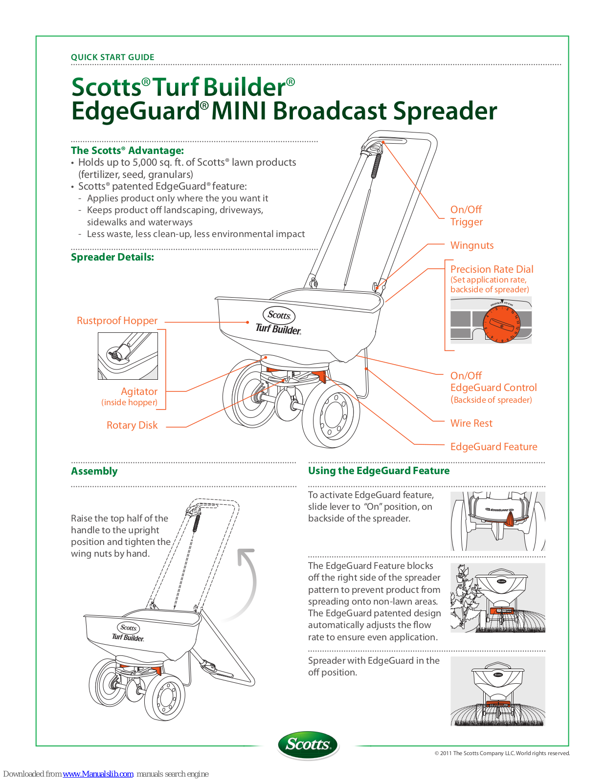 Scotts Turf Builder EdgeGuard MINI Quick Start Manual