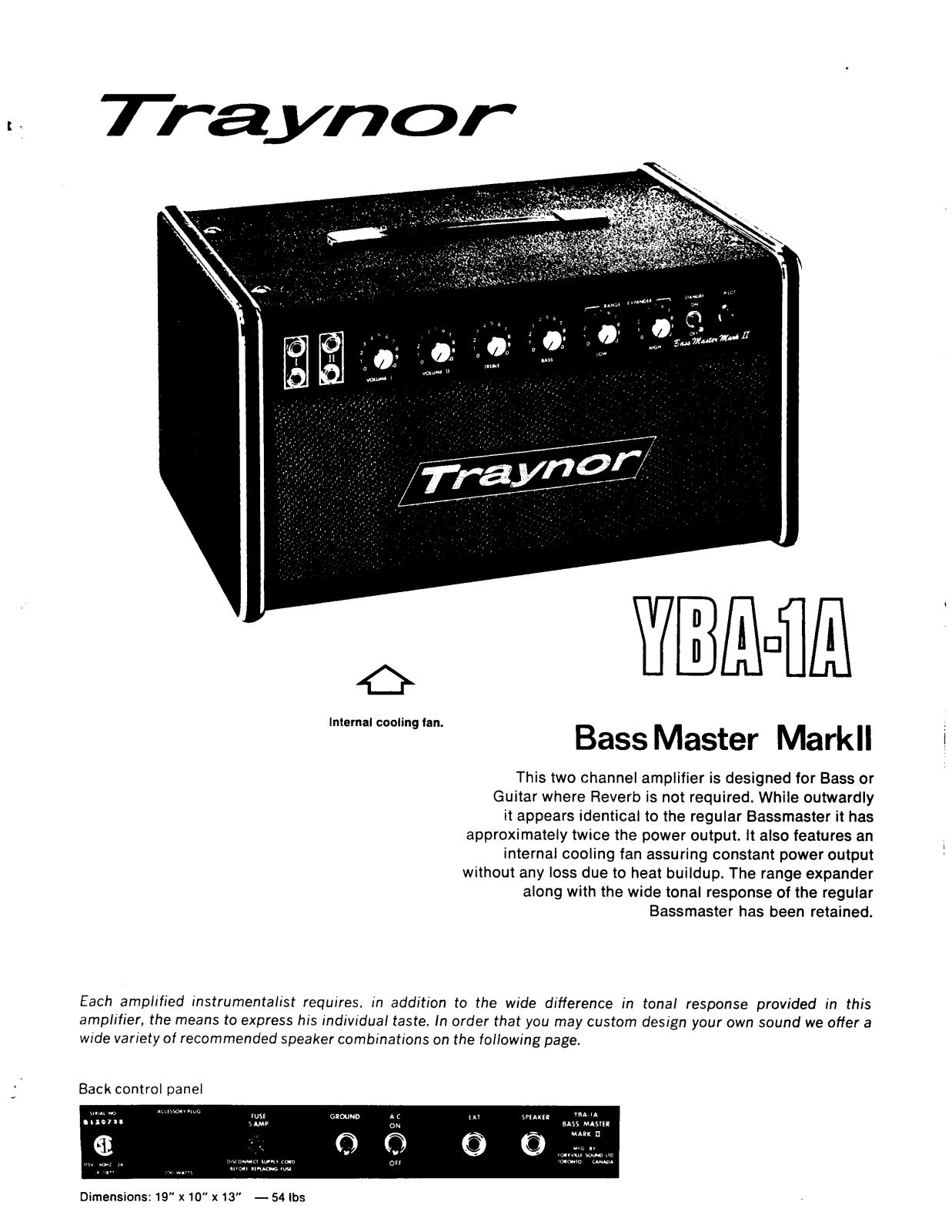 Traynor mkii yba1 schematic