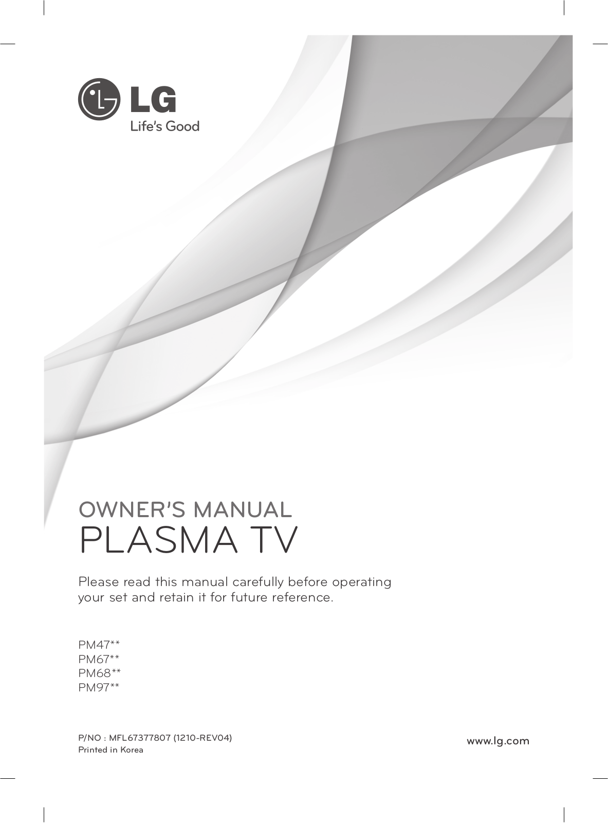 LG 50PM4700 User guide