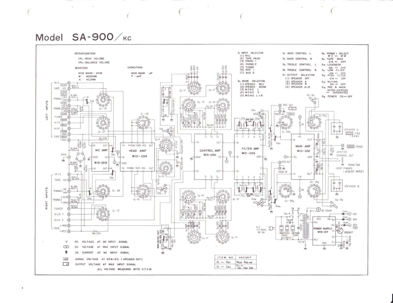 Pioneer SA-900-KC Schematic