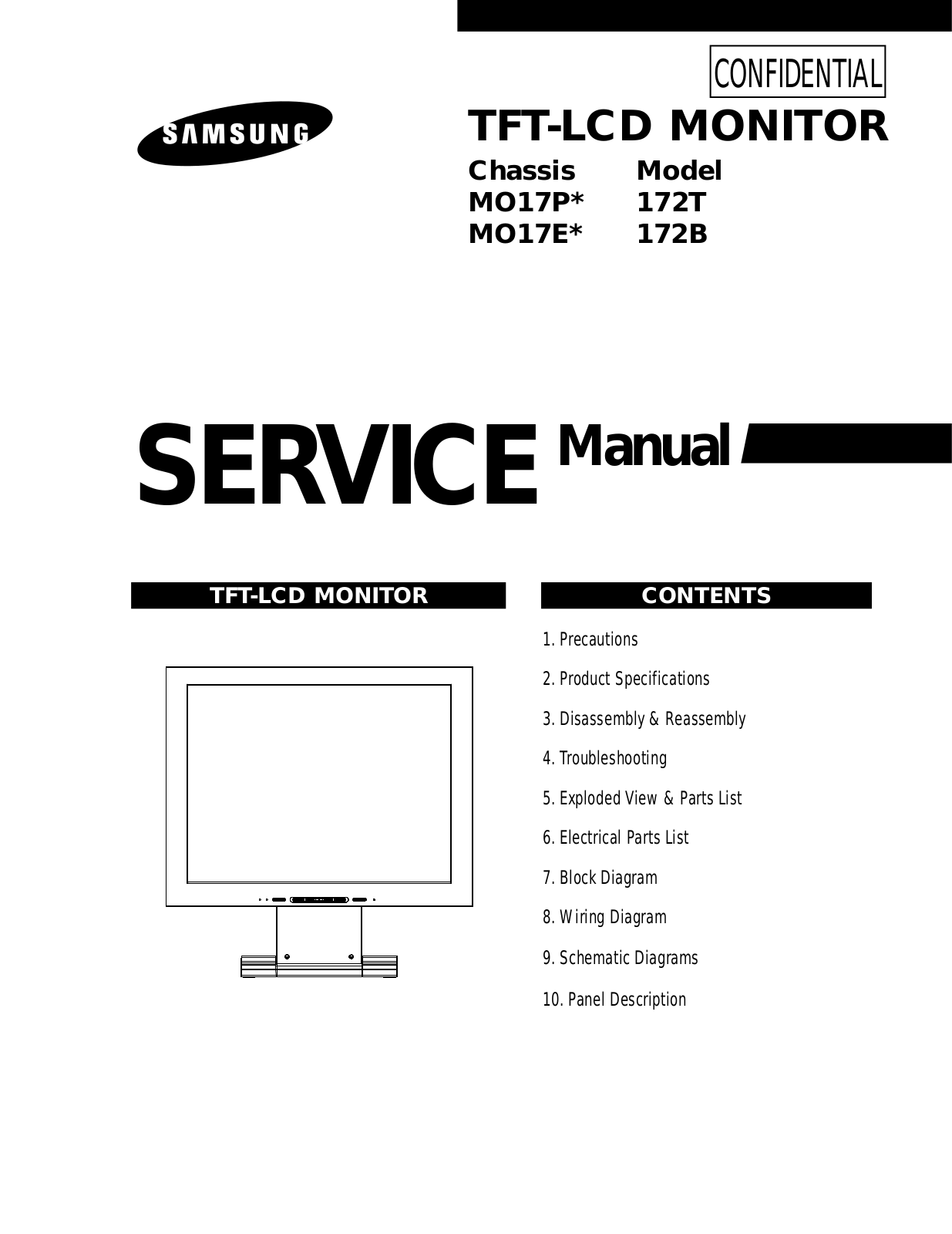 SAMSUNG TFT172T, TFT172B Service Manual