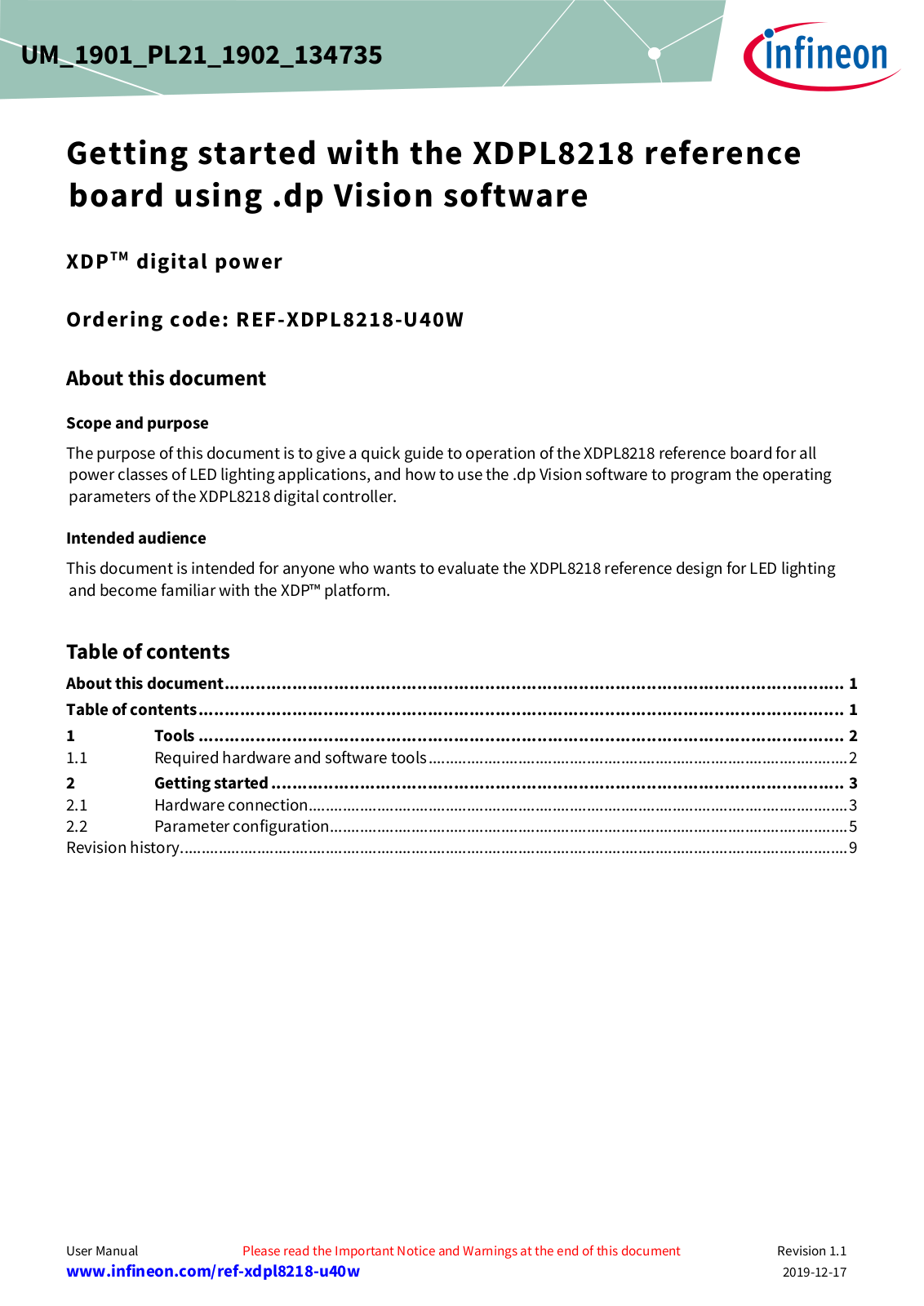 Infineon XDPL8218 User Manual