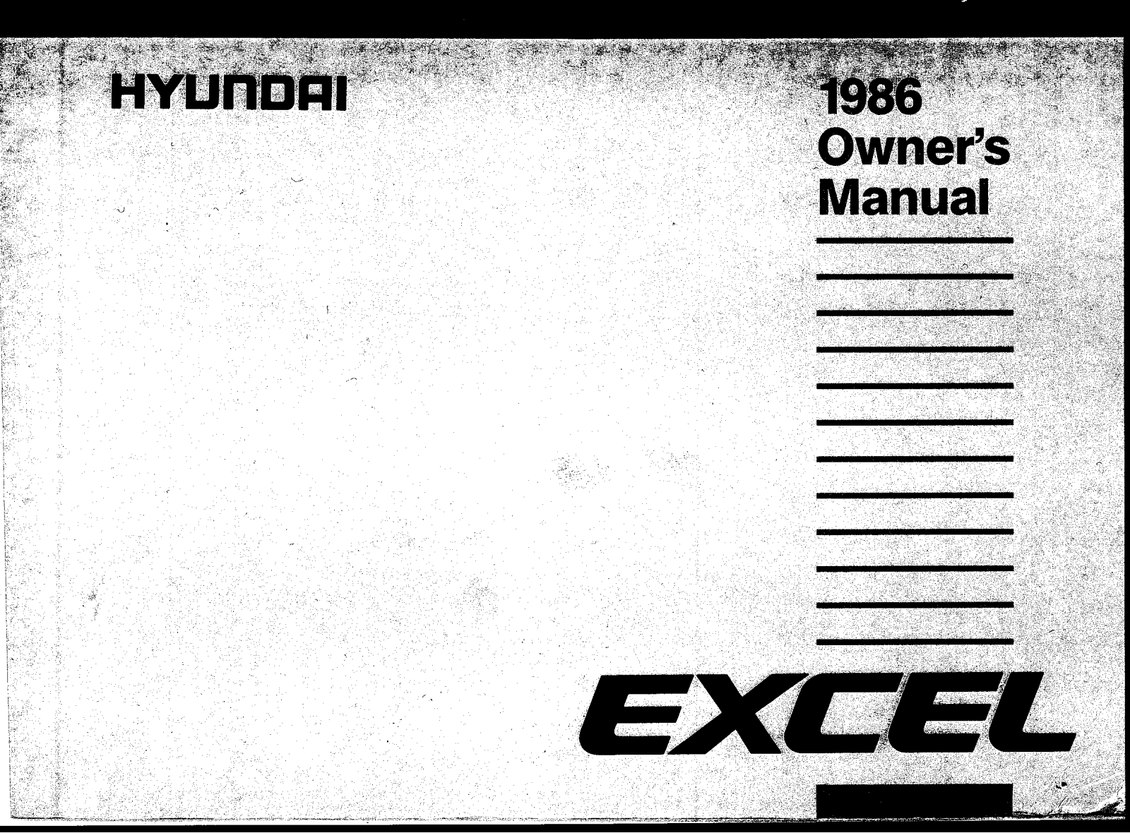 Hyundai Excel 1986 User Manual