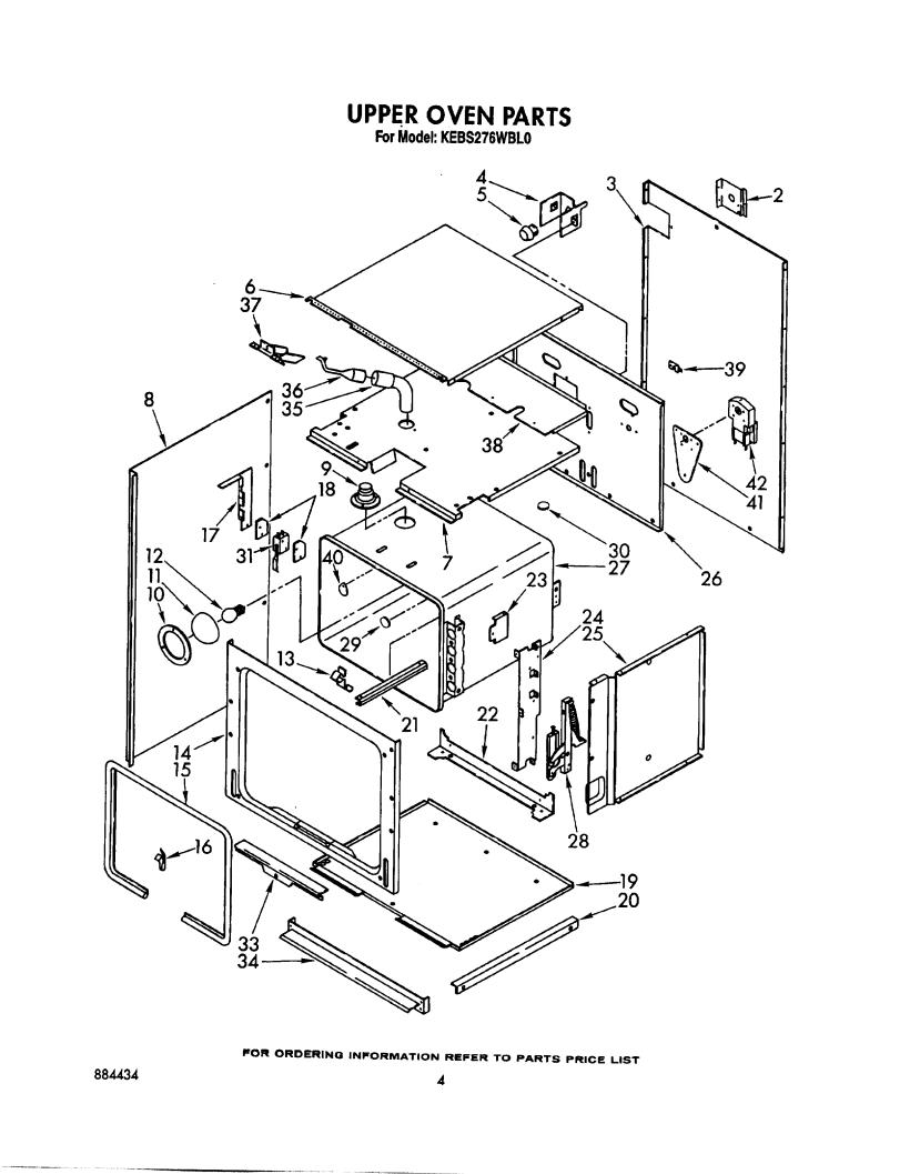 KitchenAid KEBS276WBL0 Parts List