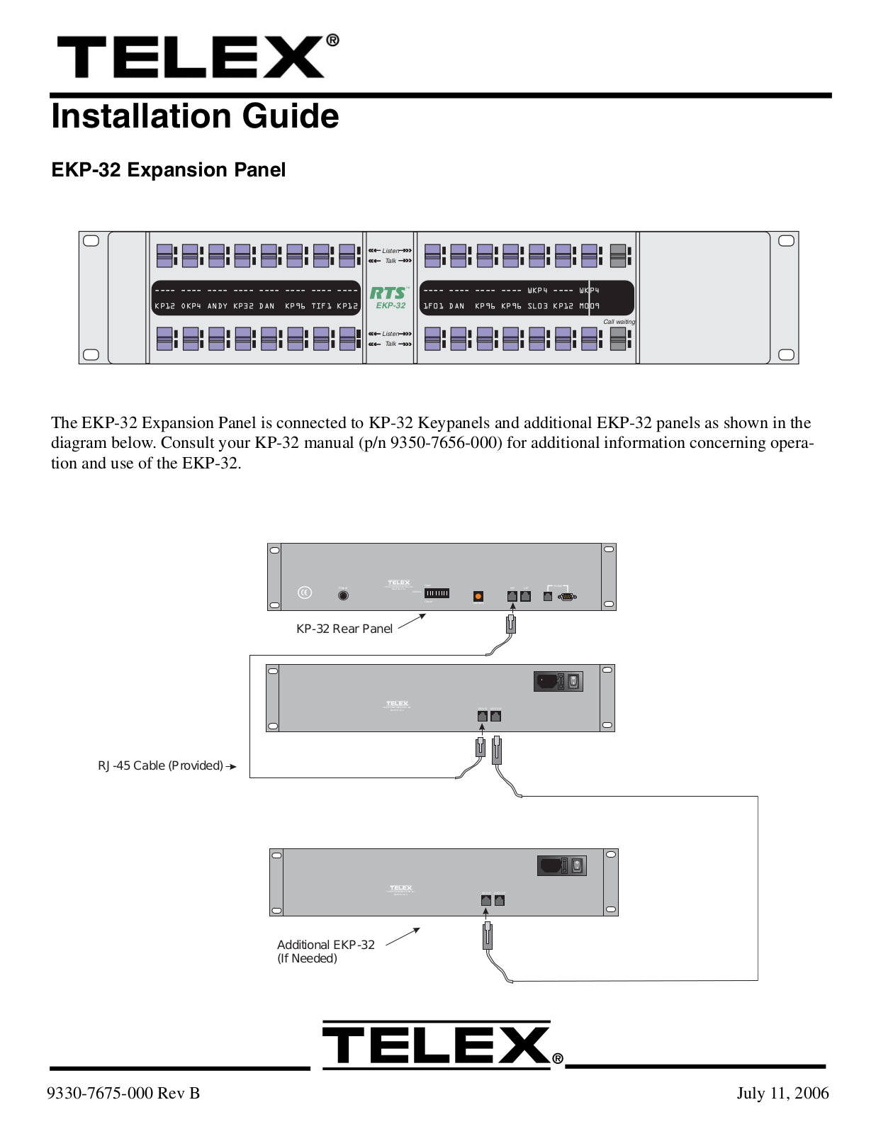 Telex EKP-32, RTS EKP-32 Installation Manual - ManualMachine.com