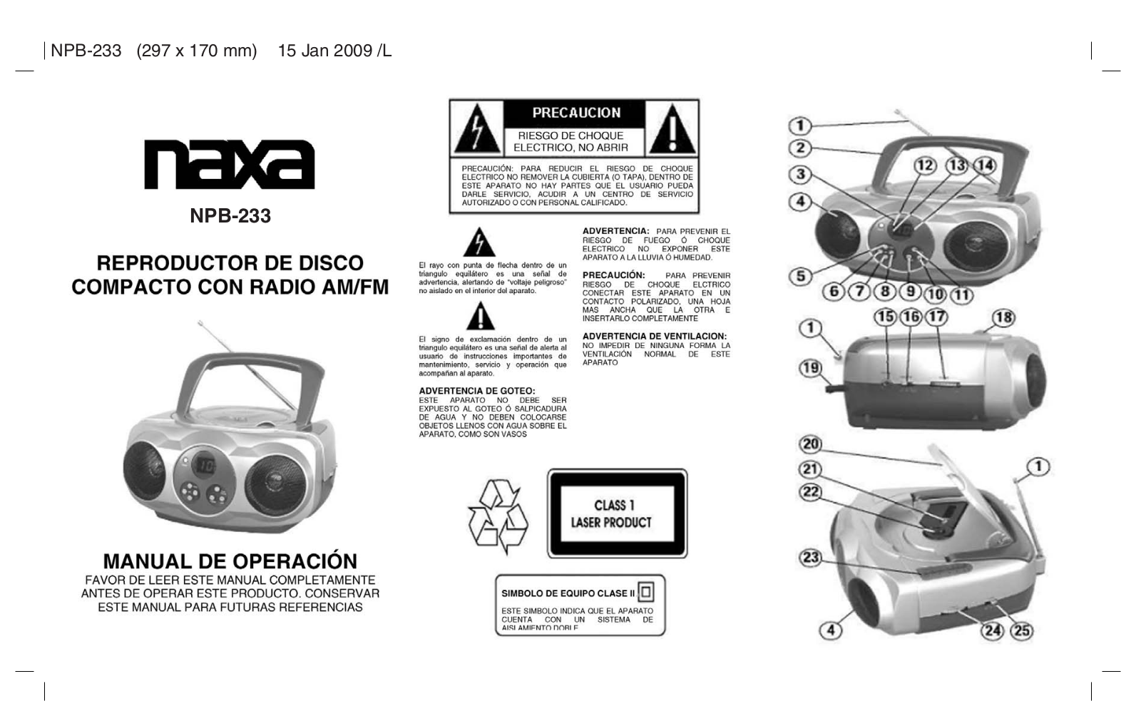 Naxa NPB-233 User Manual