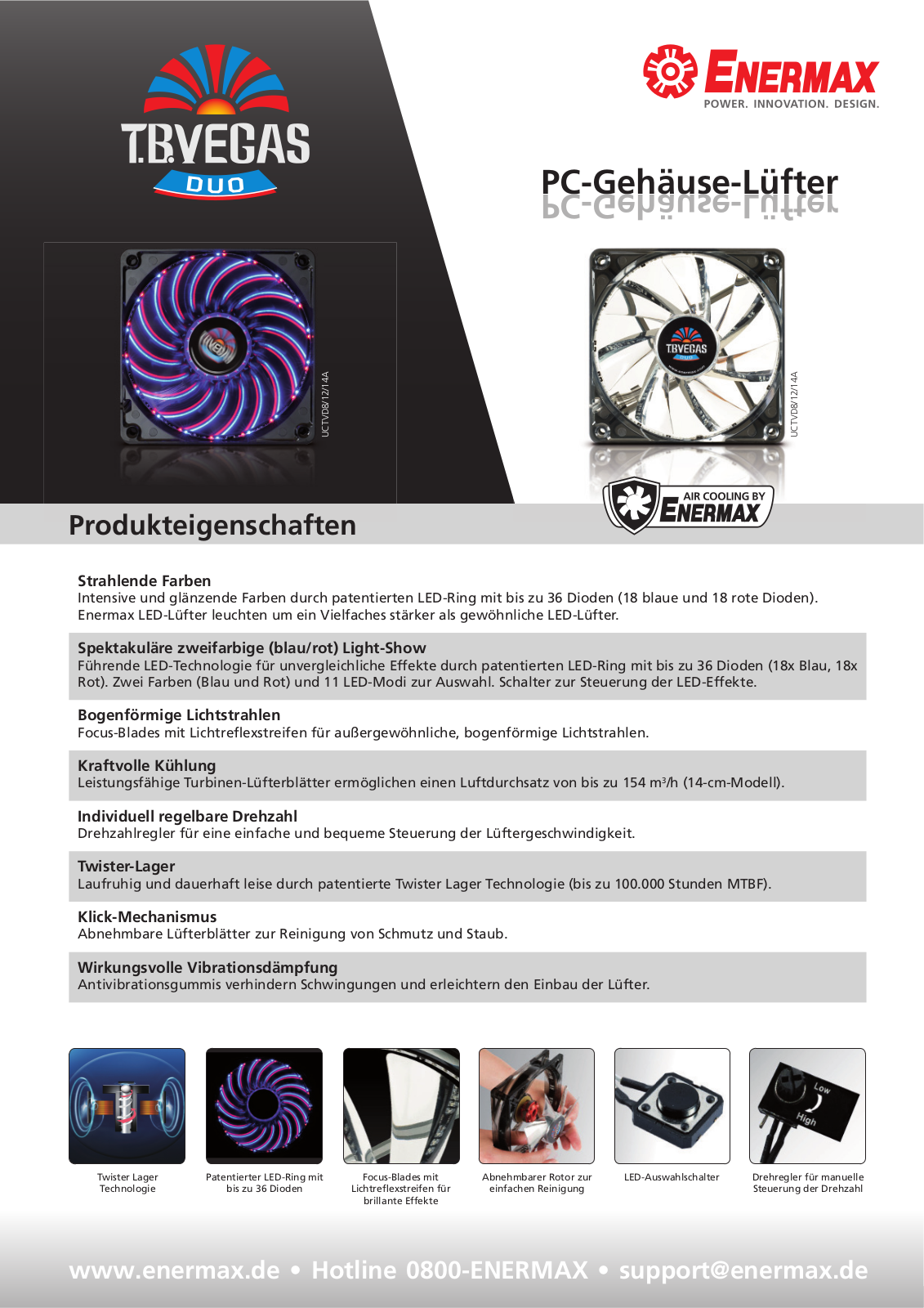 Enermax UCTVD8A, UCTVD14A, UCTVD12A DATASHEET