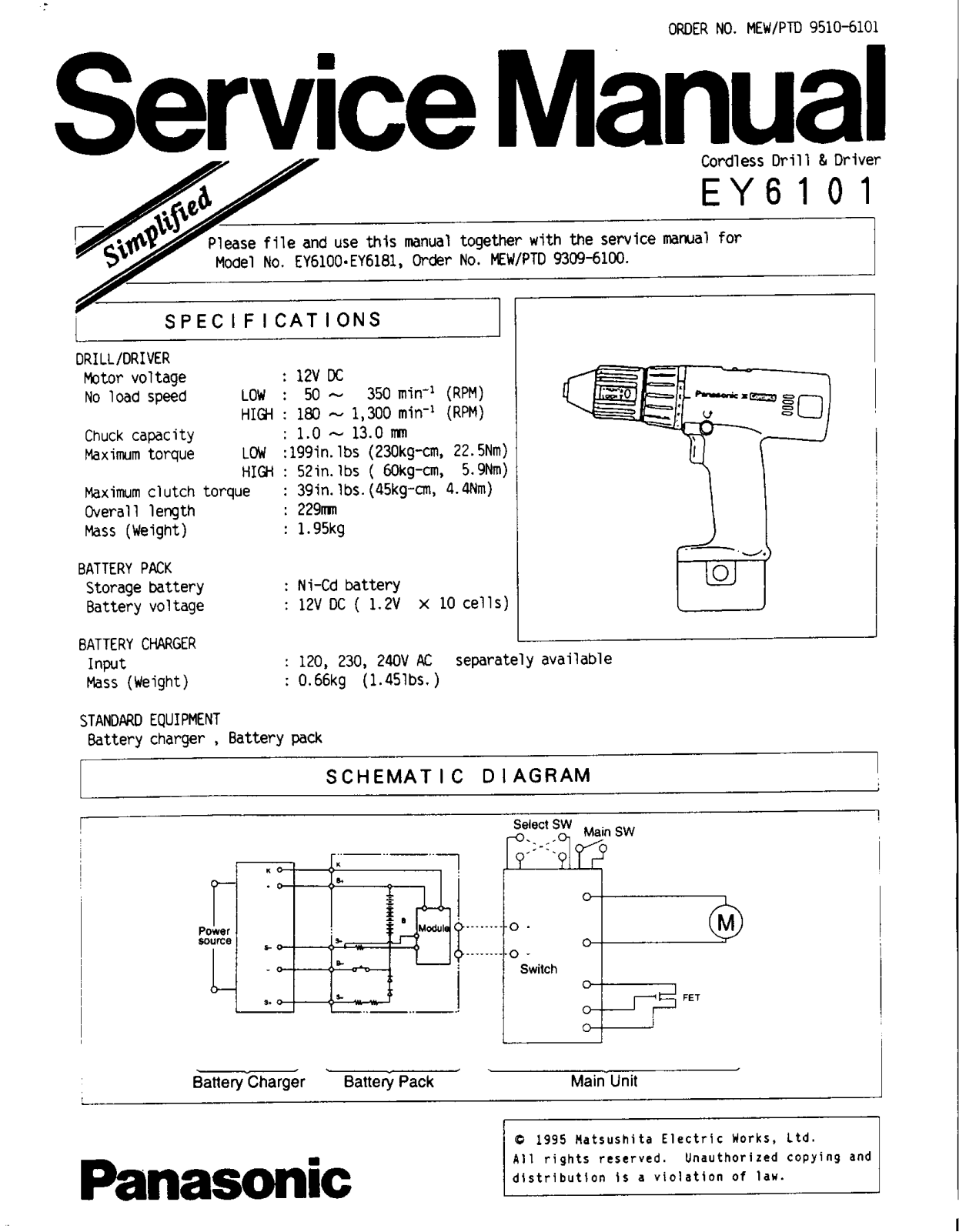 Panasonic EY6101 User Manual