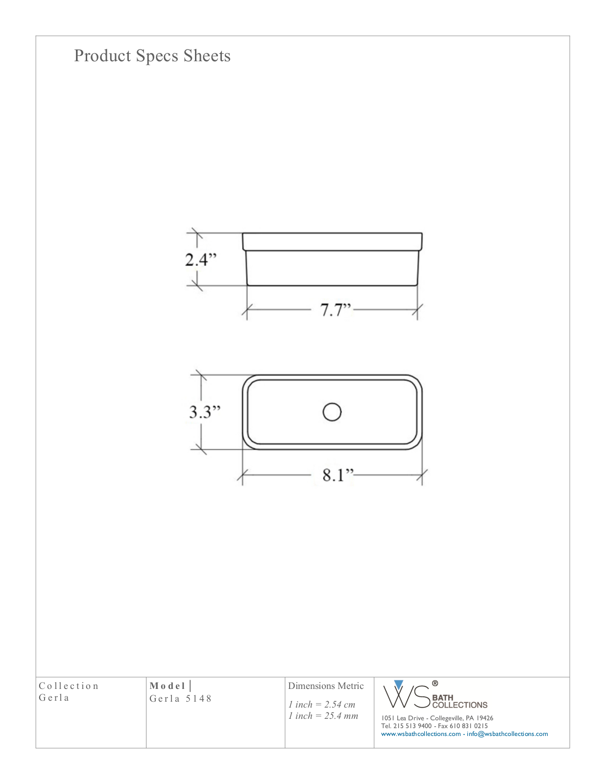 WS Bath Collections WSO3757 Specifications - ManualMachine.com