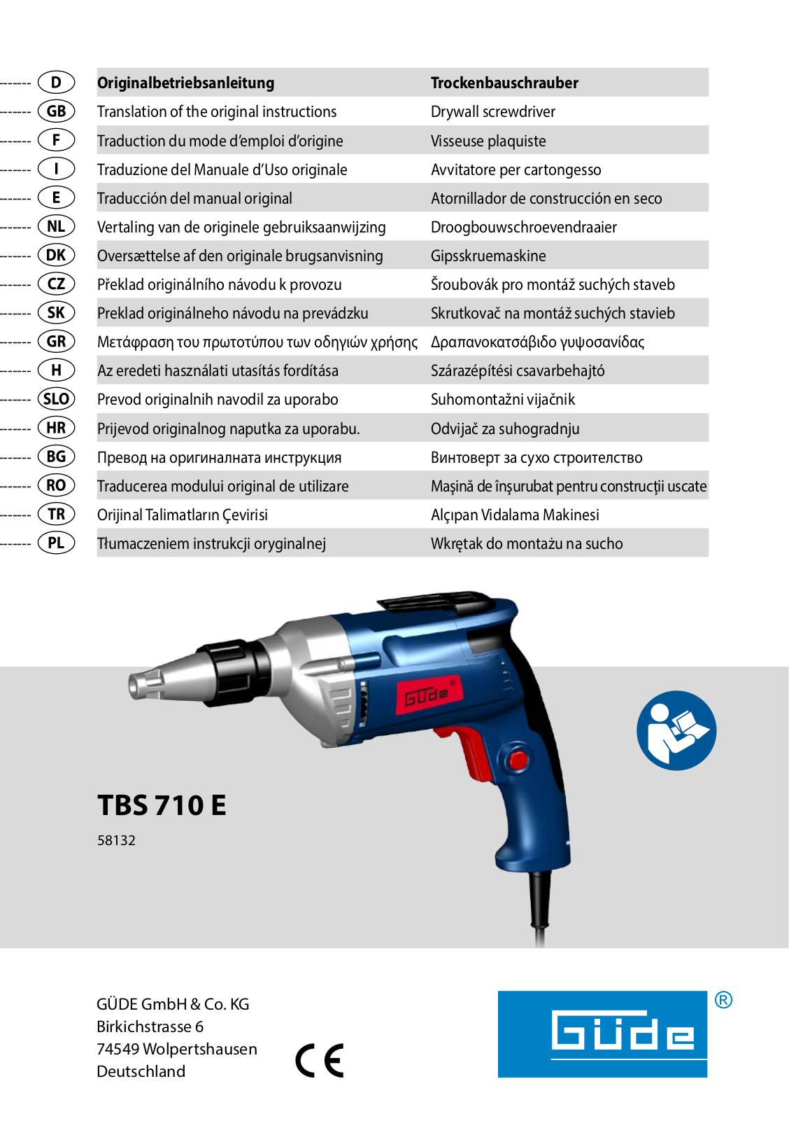 Güde TBS 710 User Manual