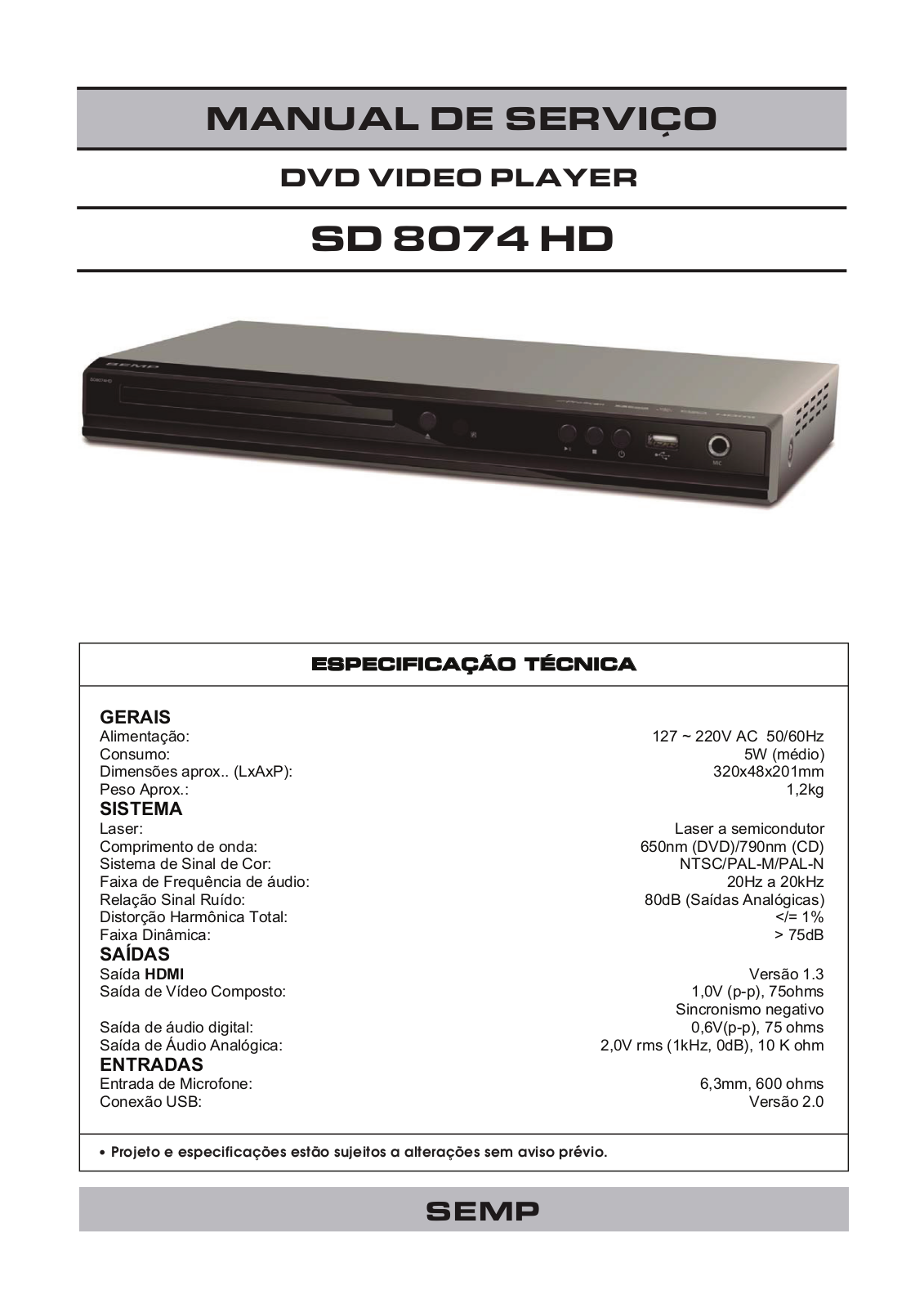 Toshiba SD 8074HD Schematic