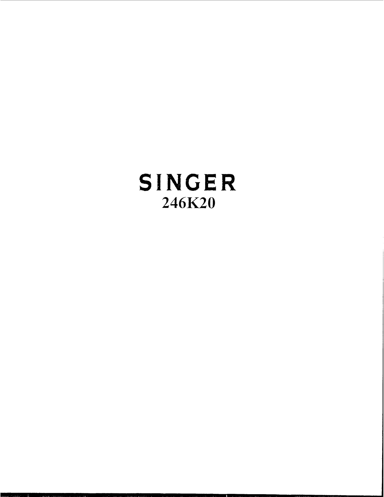 Singer 246K20 User Manual