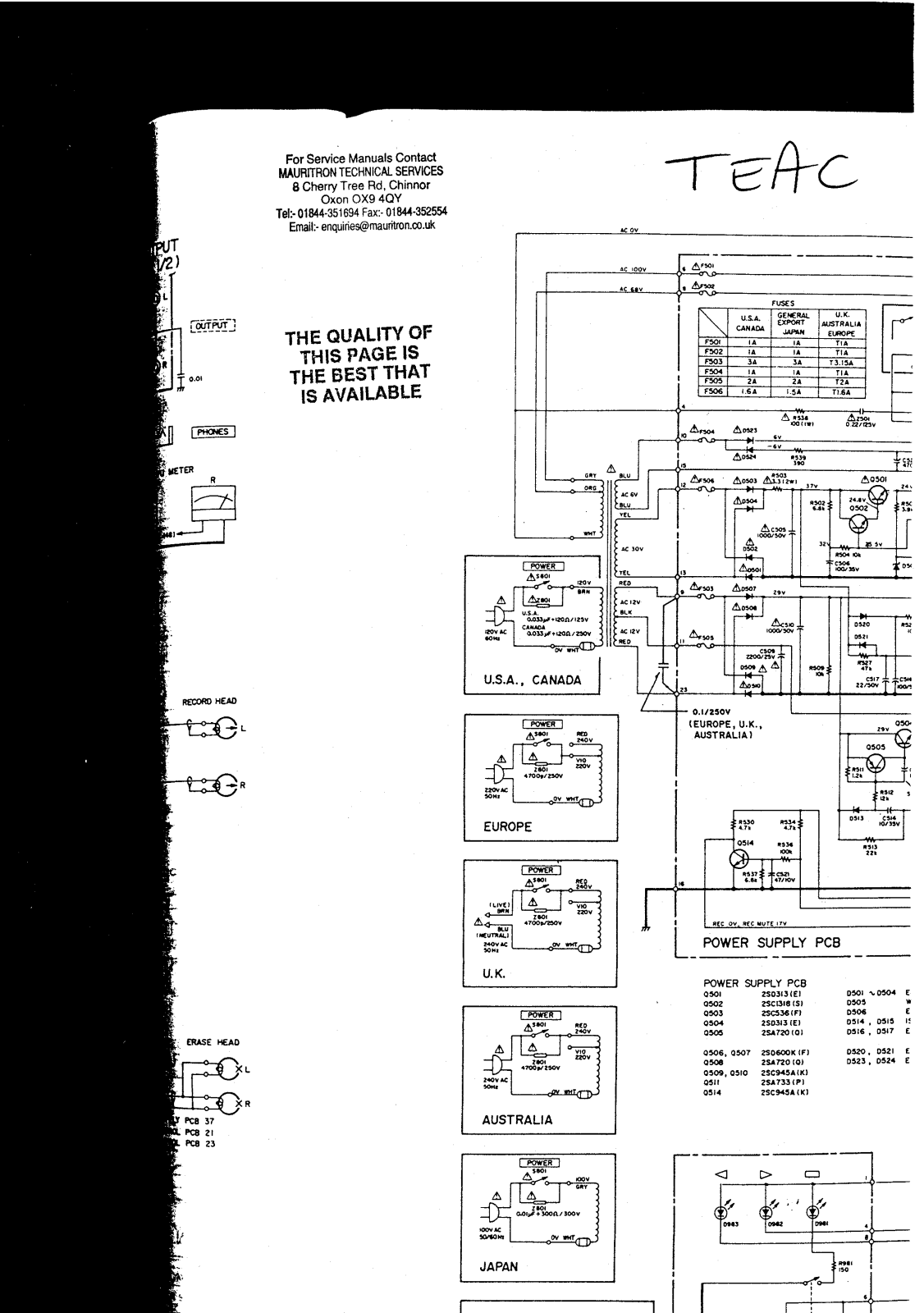 TEAC X-3-R Schematic