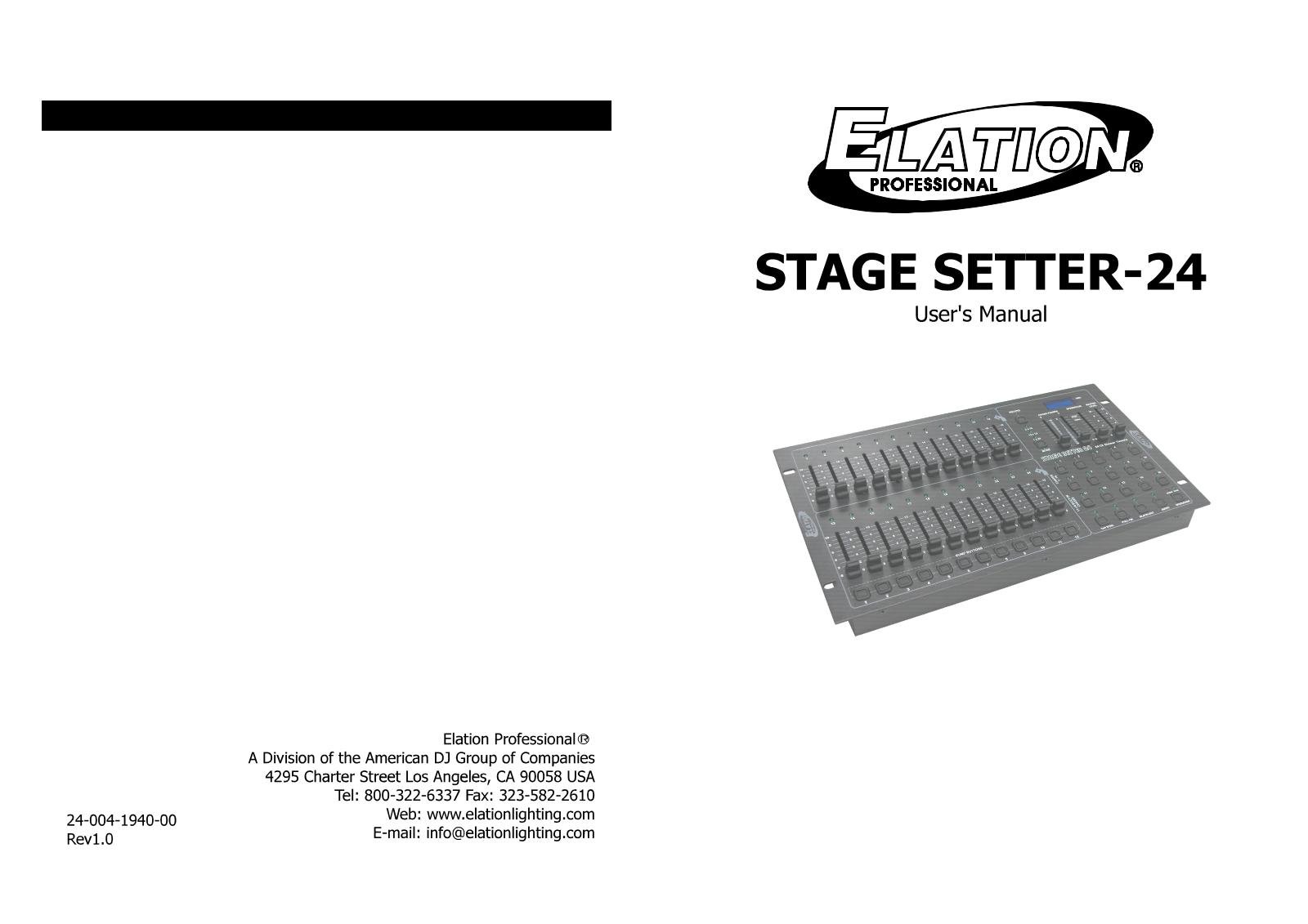 Elation Professional 24 User Manual