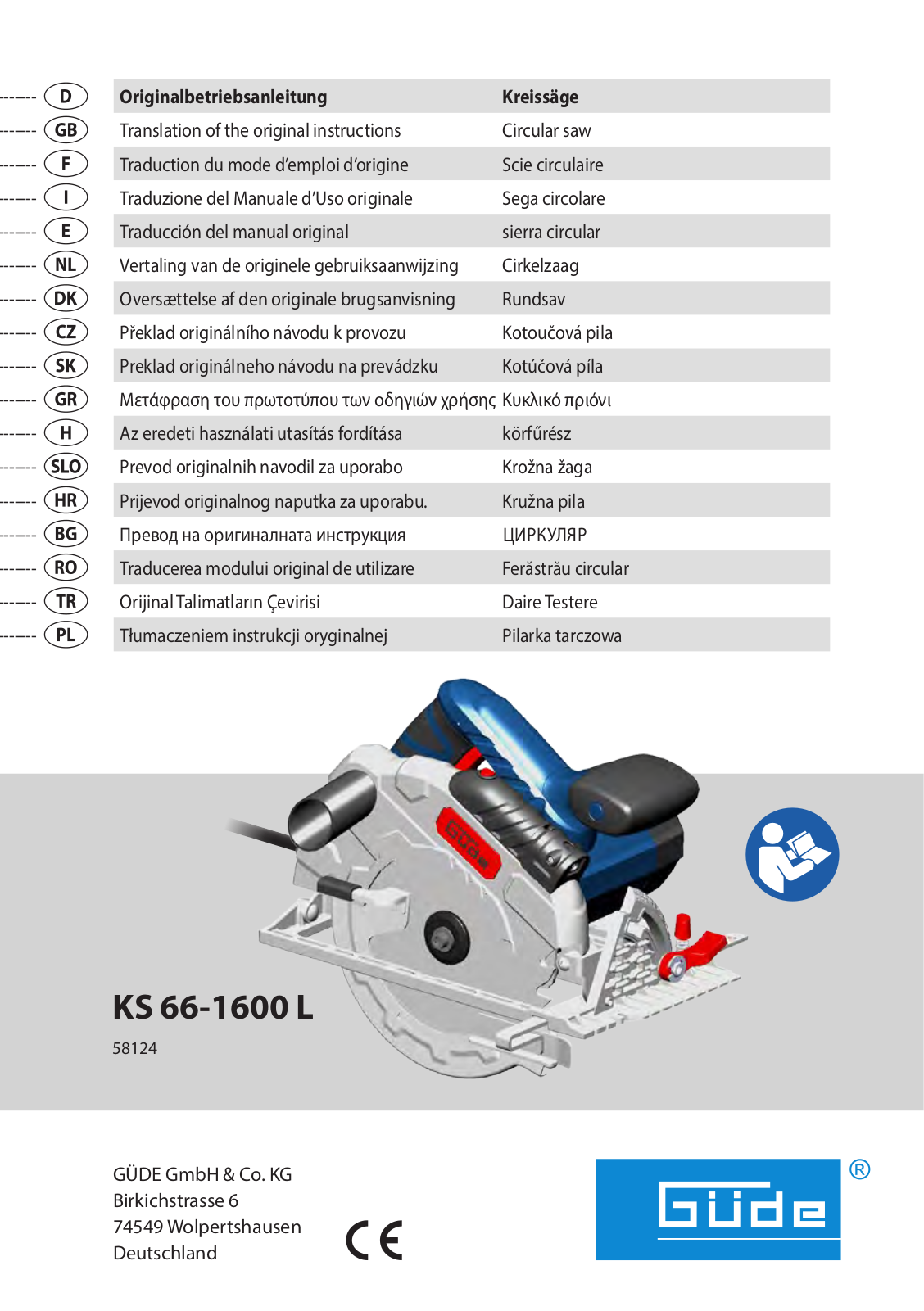 Güde KS 66-1600 L User Manual