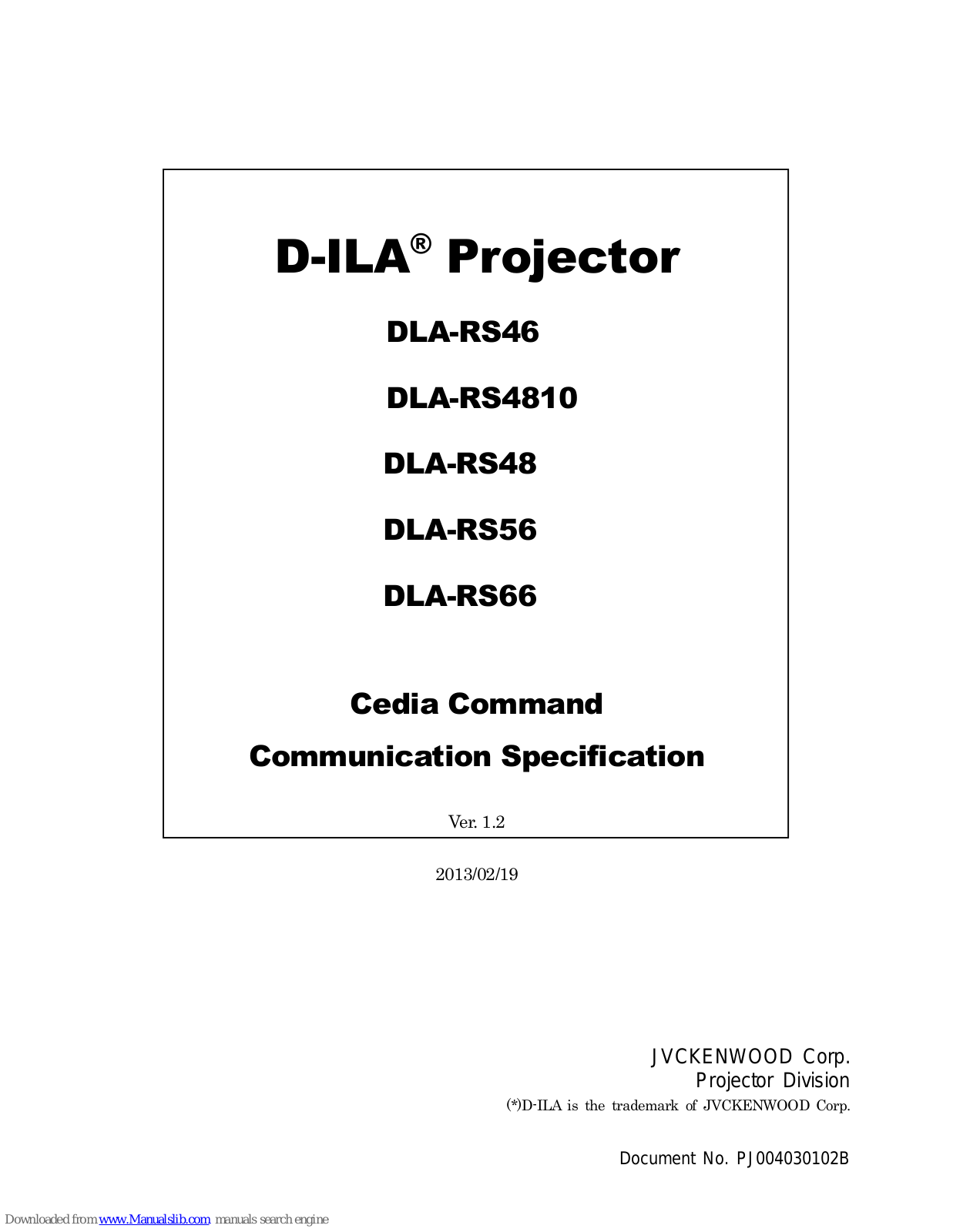 JVC D-ILA DLA-RS46, D-ILA DLA-RS66, D-ILA DLA-RS4810, D-ILA DLA-RS48, D-ILA DLA-RS56 Specifications