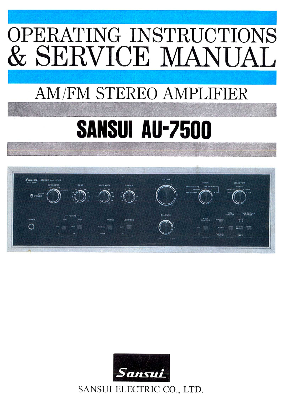 Sansui AU-7500 Owners Manual