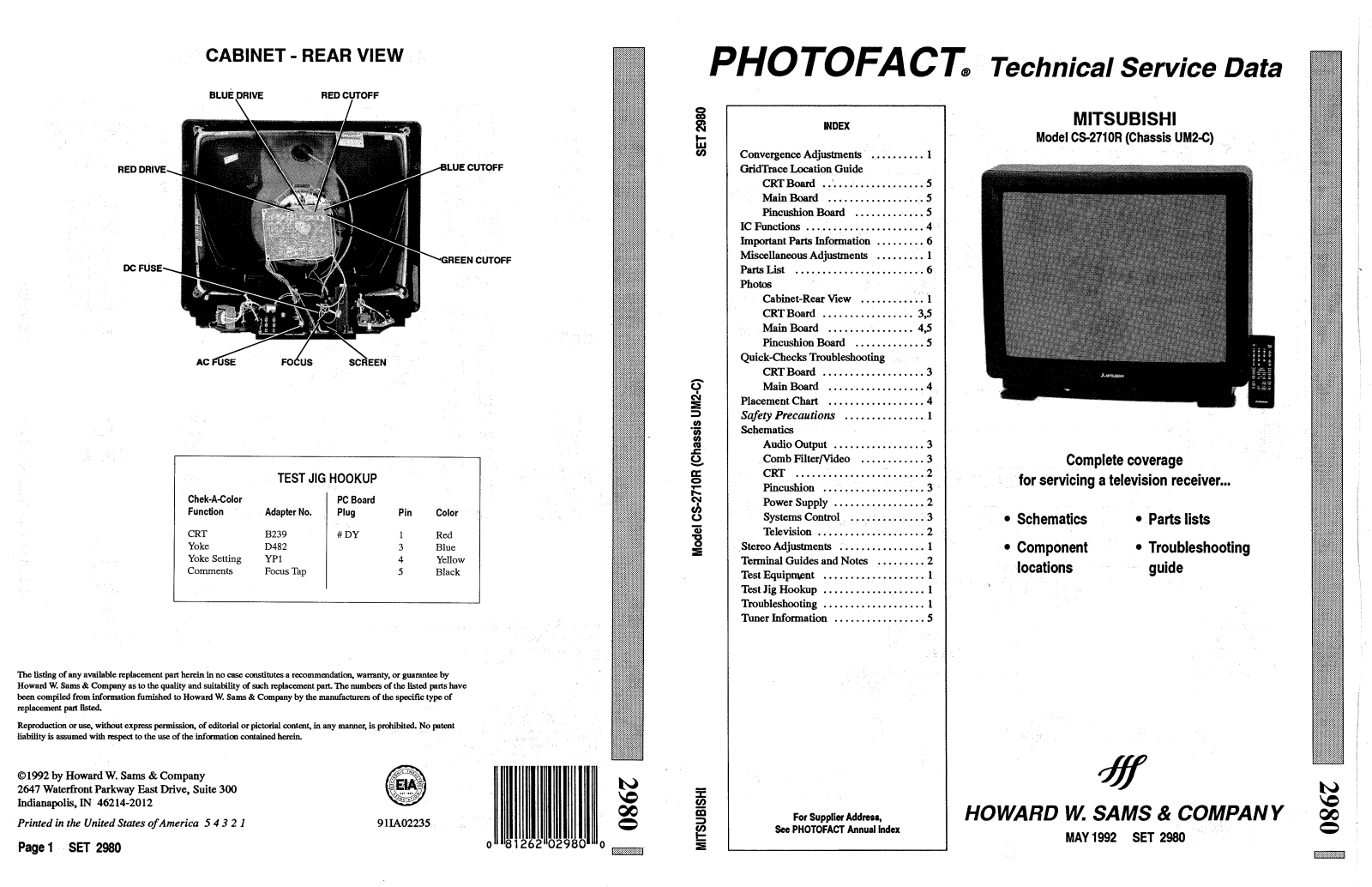 mitsubishi CS-2701R Service manual