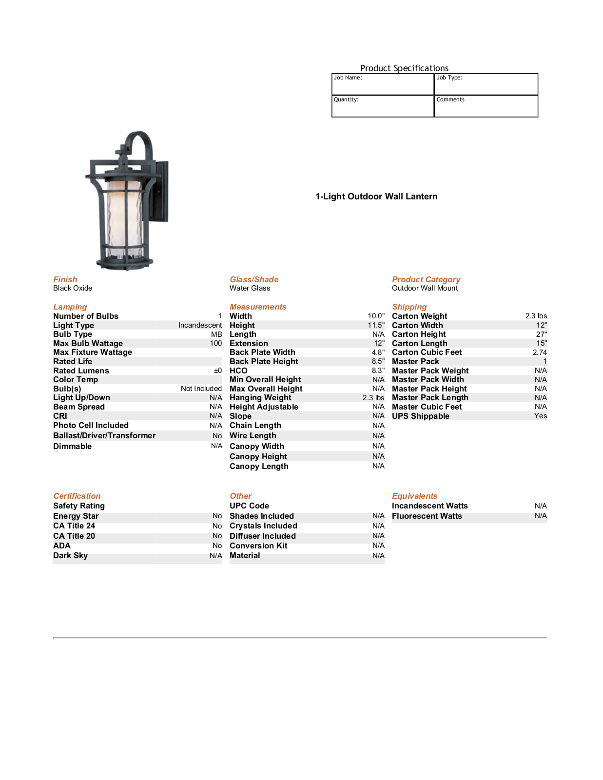Millwood Pines MLWP3875 Specifications - ManualMachine.com
