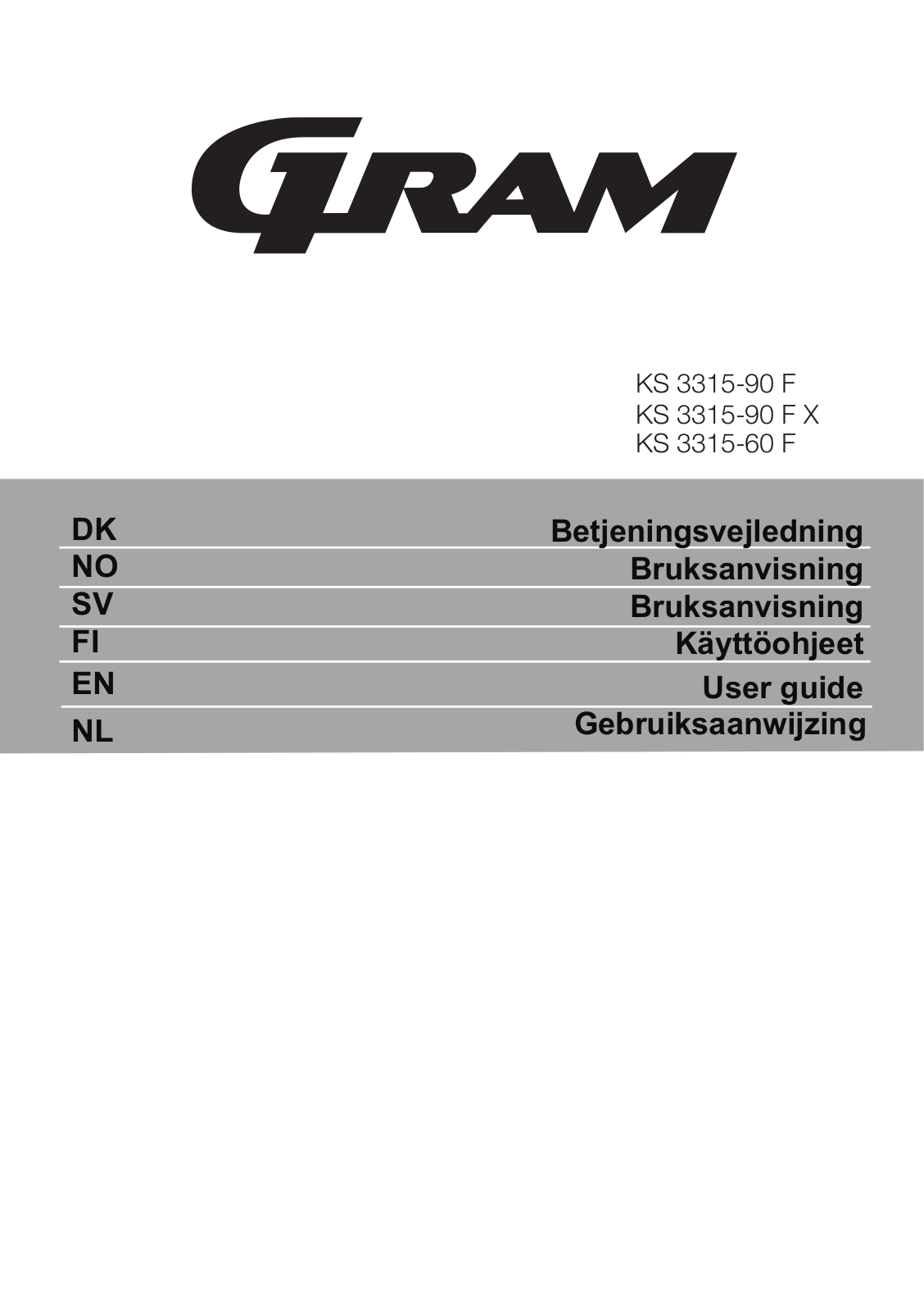 Gram KS 3315-90 FX User Manual