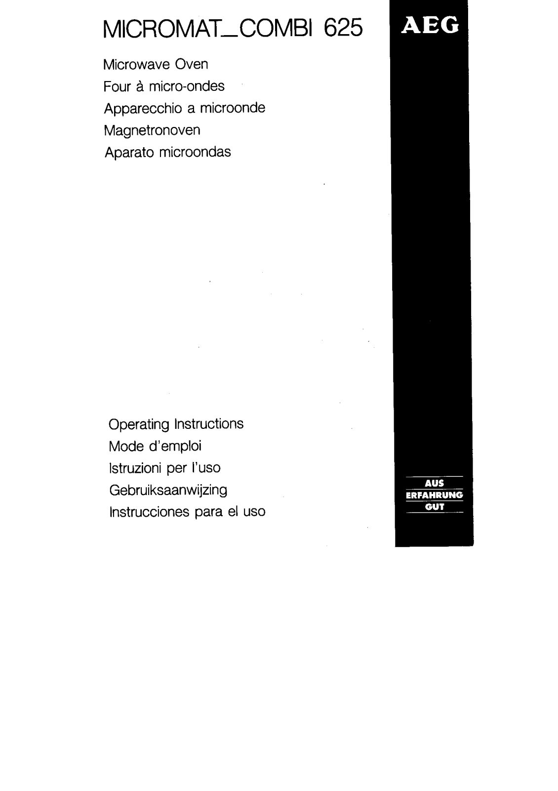 AEG MCC625-W, MCC625-D, MICROMATCOMBI625, MC COMBI 625 User Manual