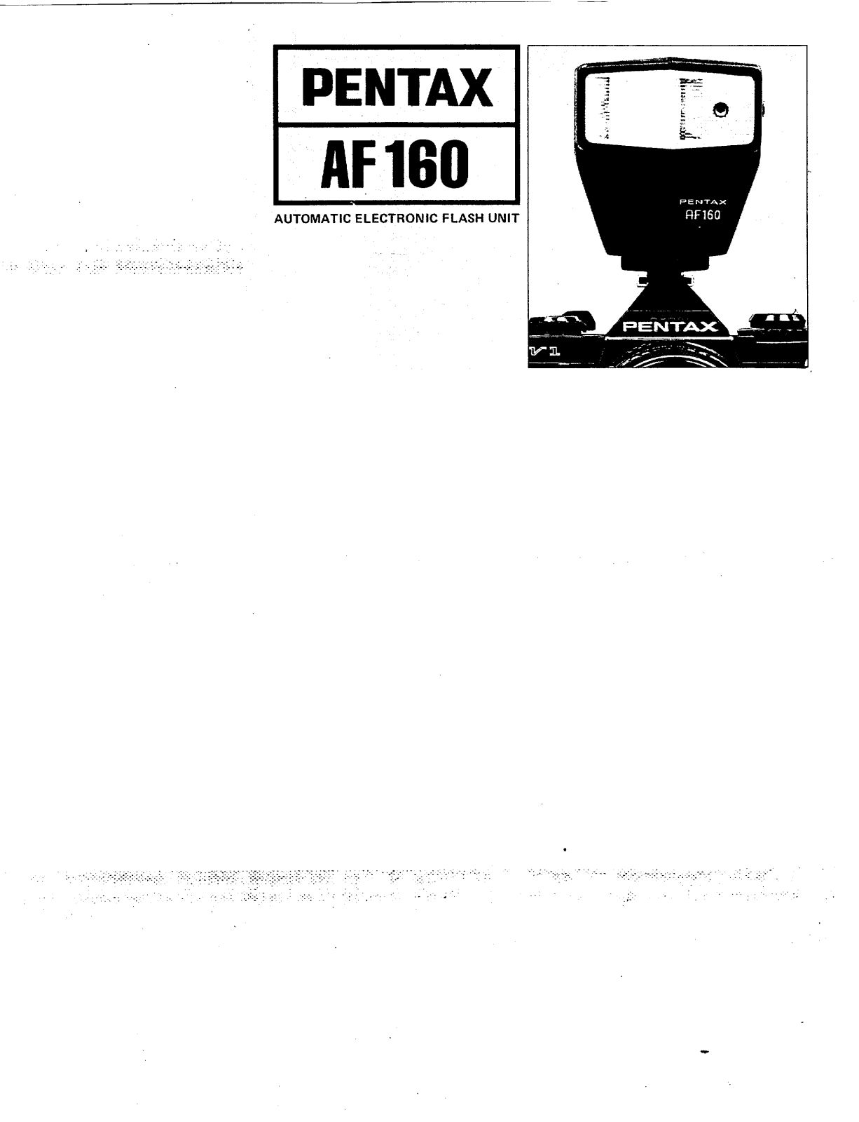 Pentax AF160 User Manual