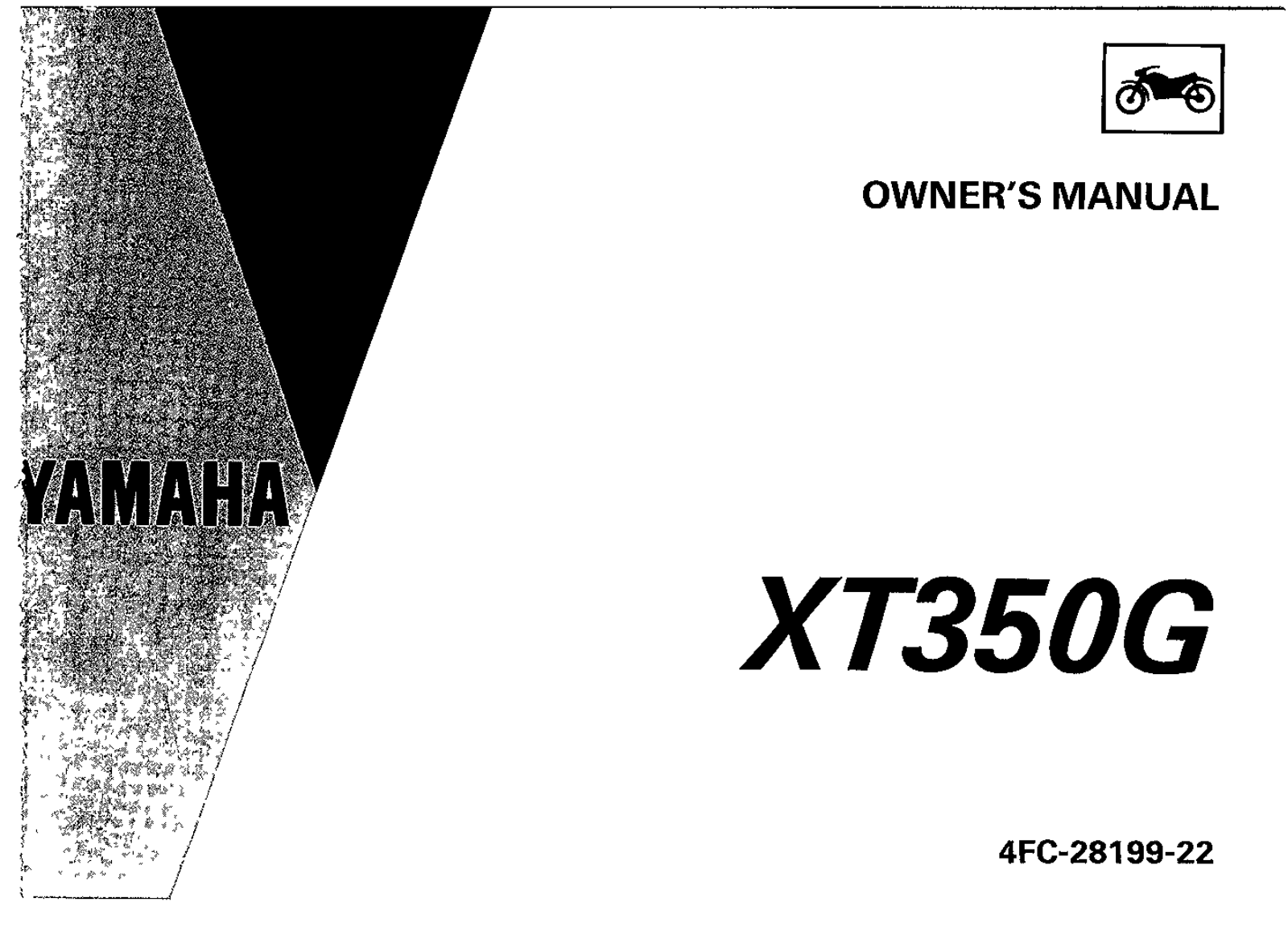 Yamaha XT350 G 1995 Owner's manual