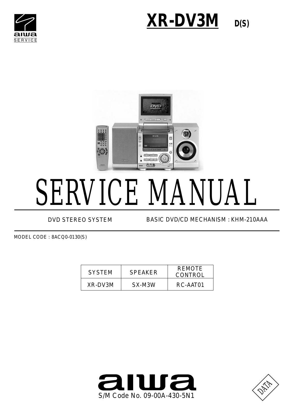 Aiwa XRDV-3-M Service manual