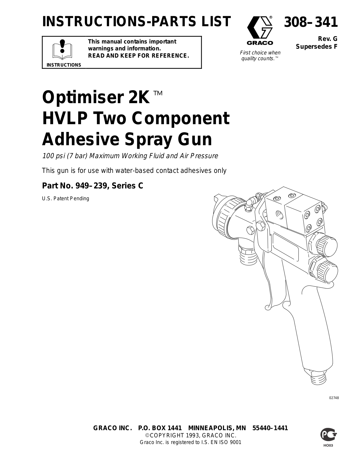 Graco 02748, 949-239, 308-341 User Manual