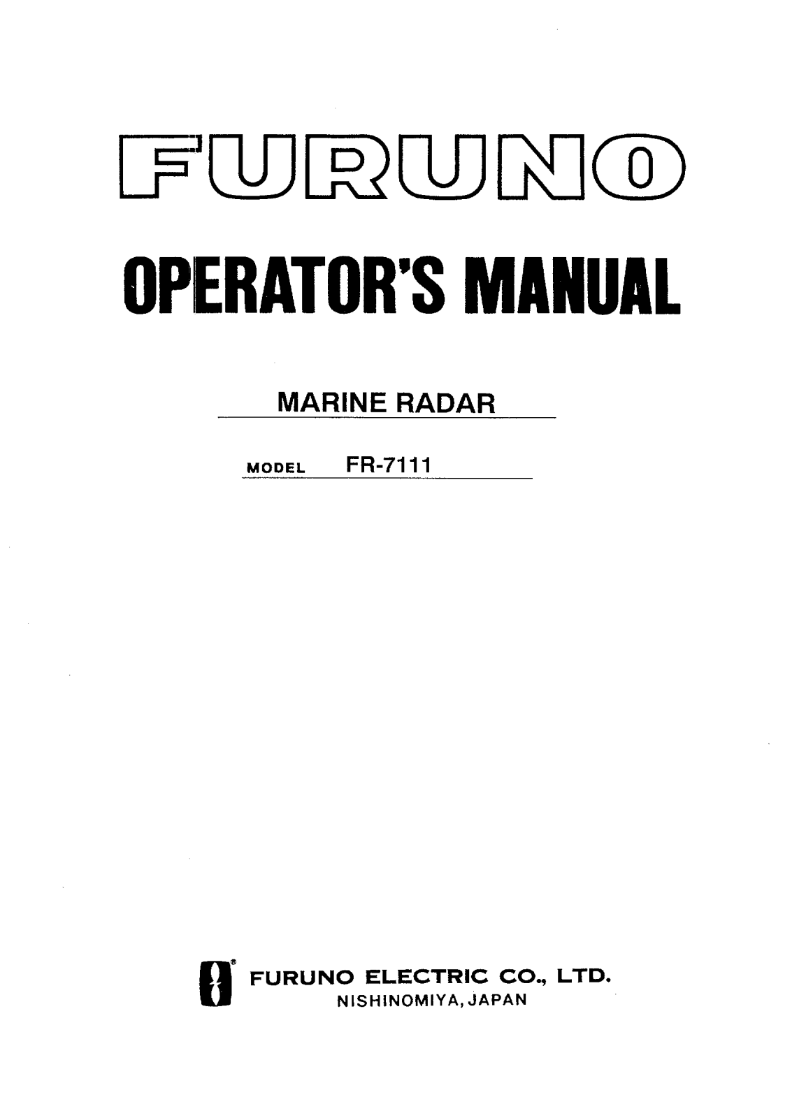 Furuno FR-7111 User Manual