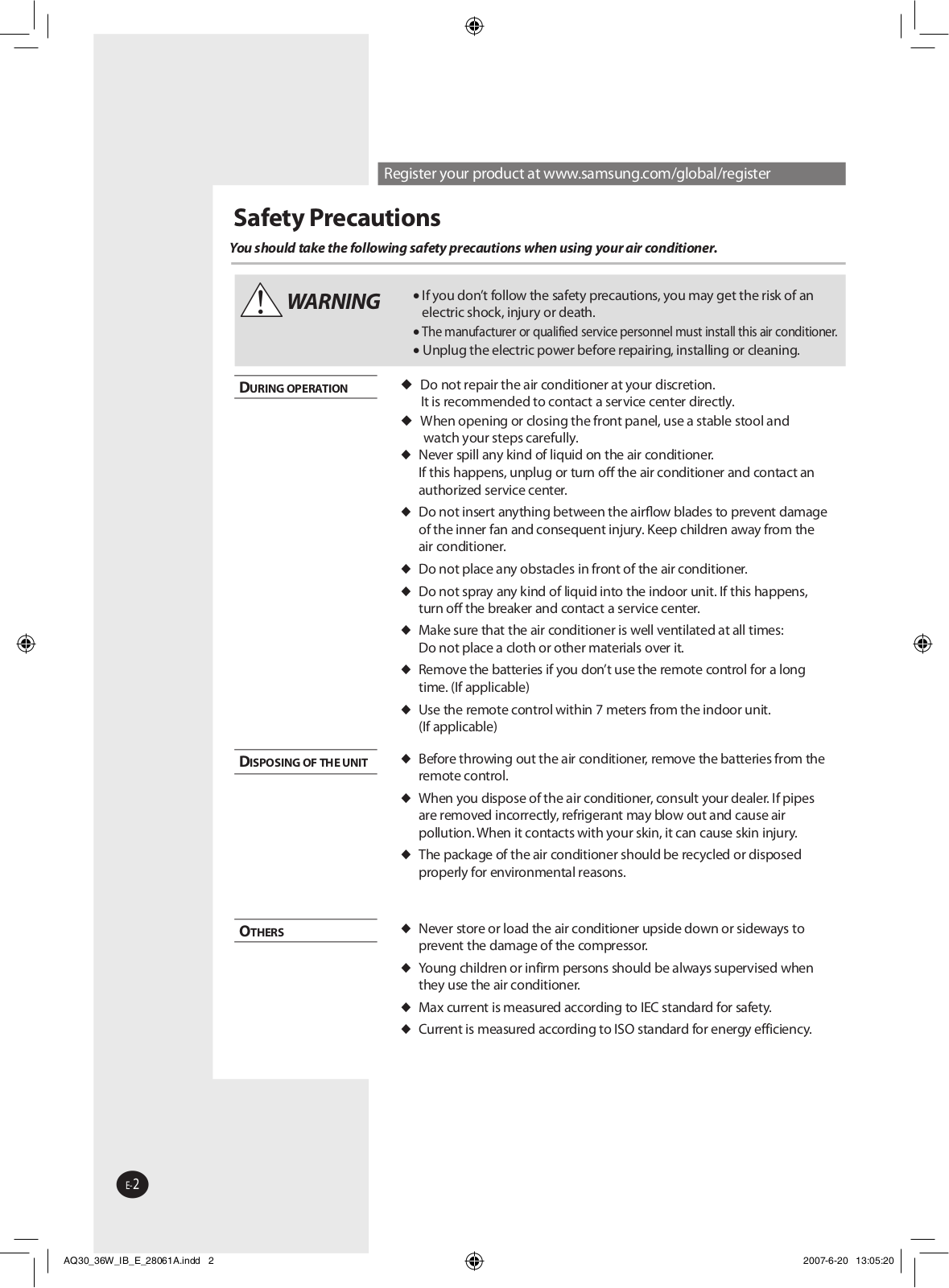 Samsung AS30WCN User Manual