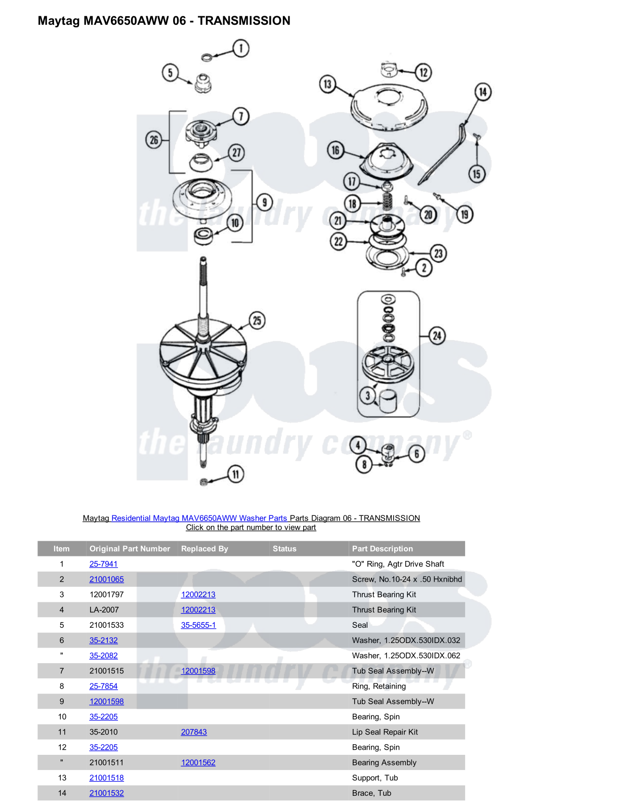 Maytag MAV6650AWW Parts Diagram