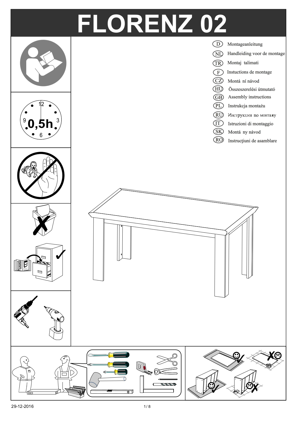 Home affaire Florenz 02 Assembly instructions