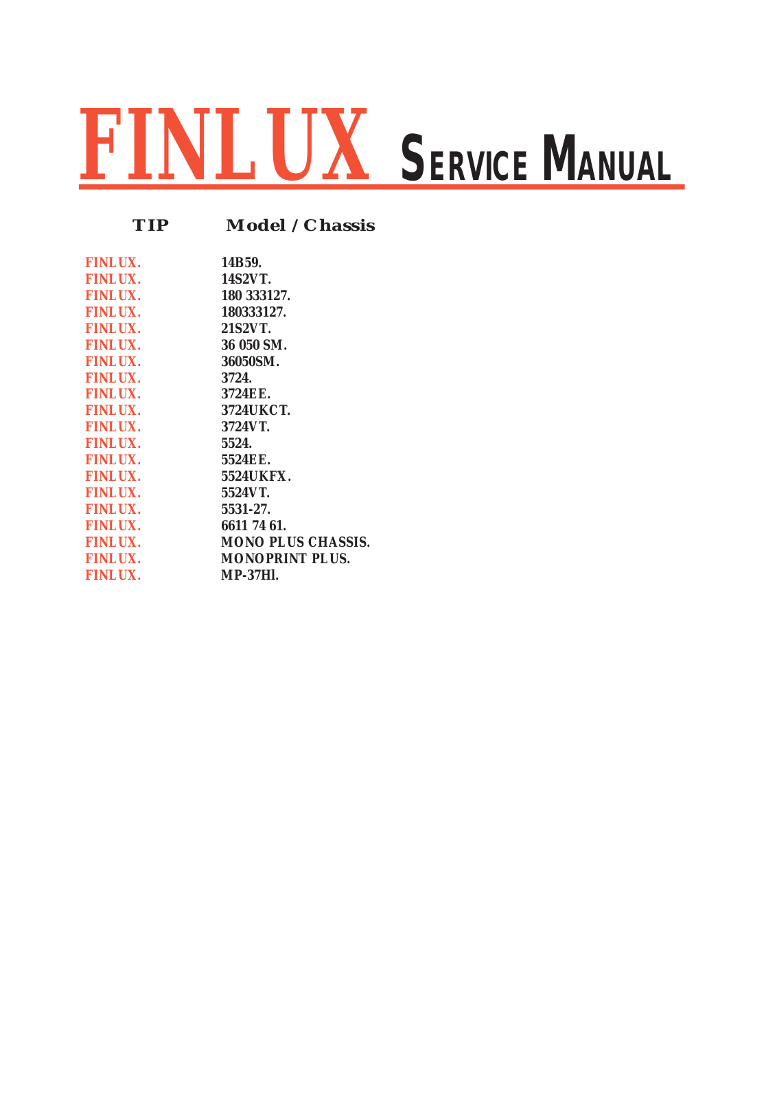 Finlux 030 Service Manual