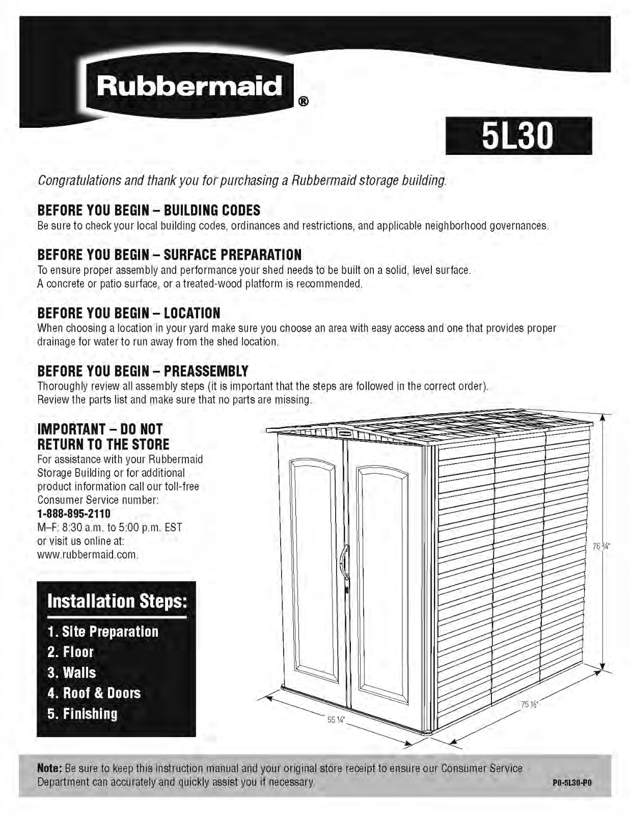 Rubbermaid 5L30 User Manual