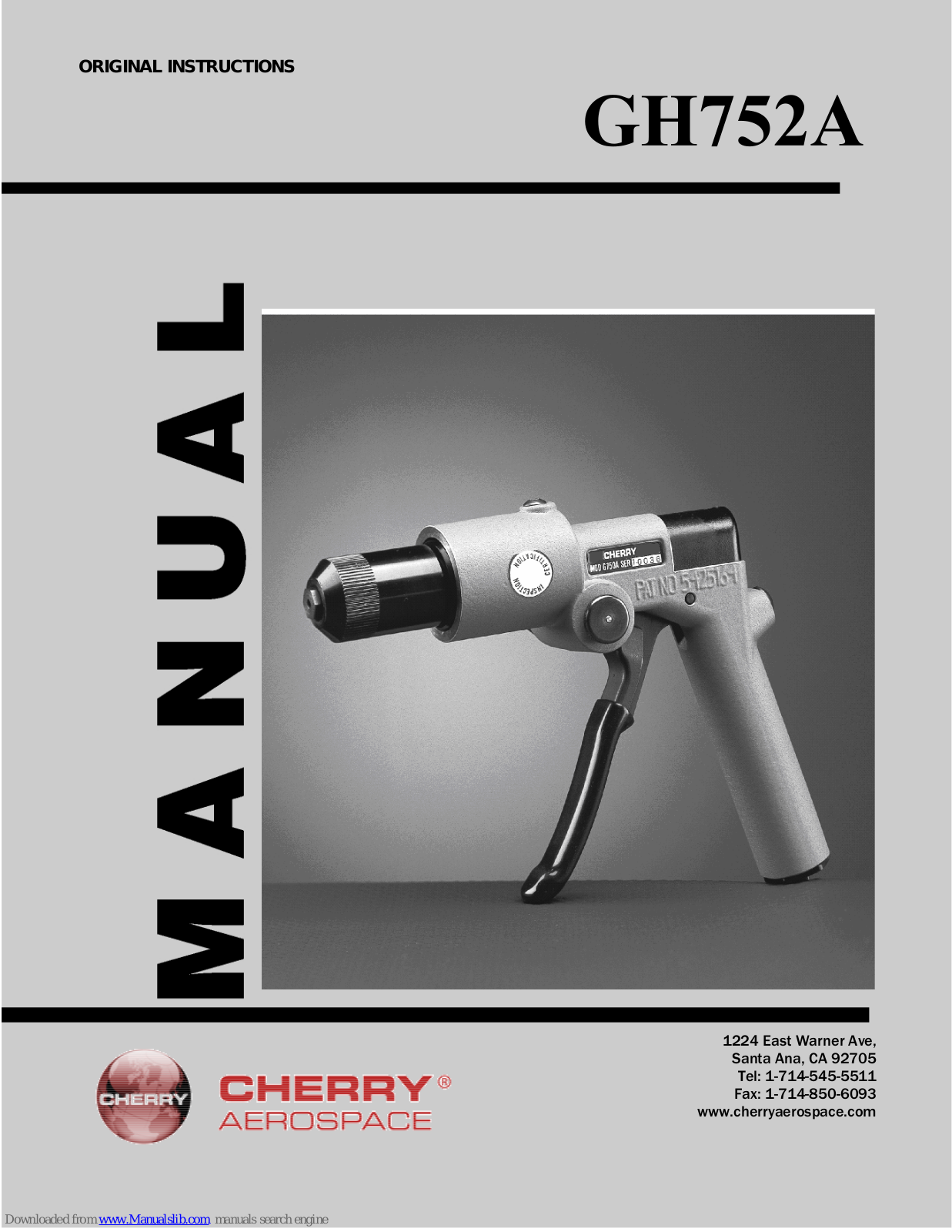 Cherry G752A Original Instructions Manual